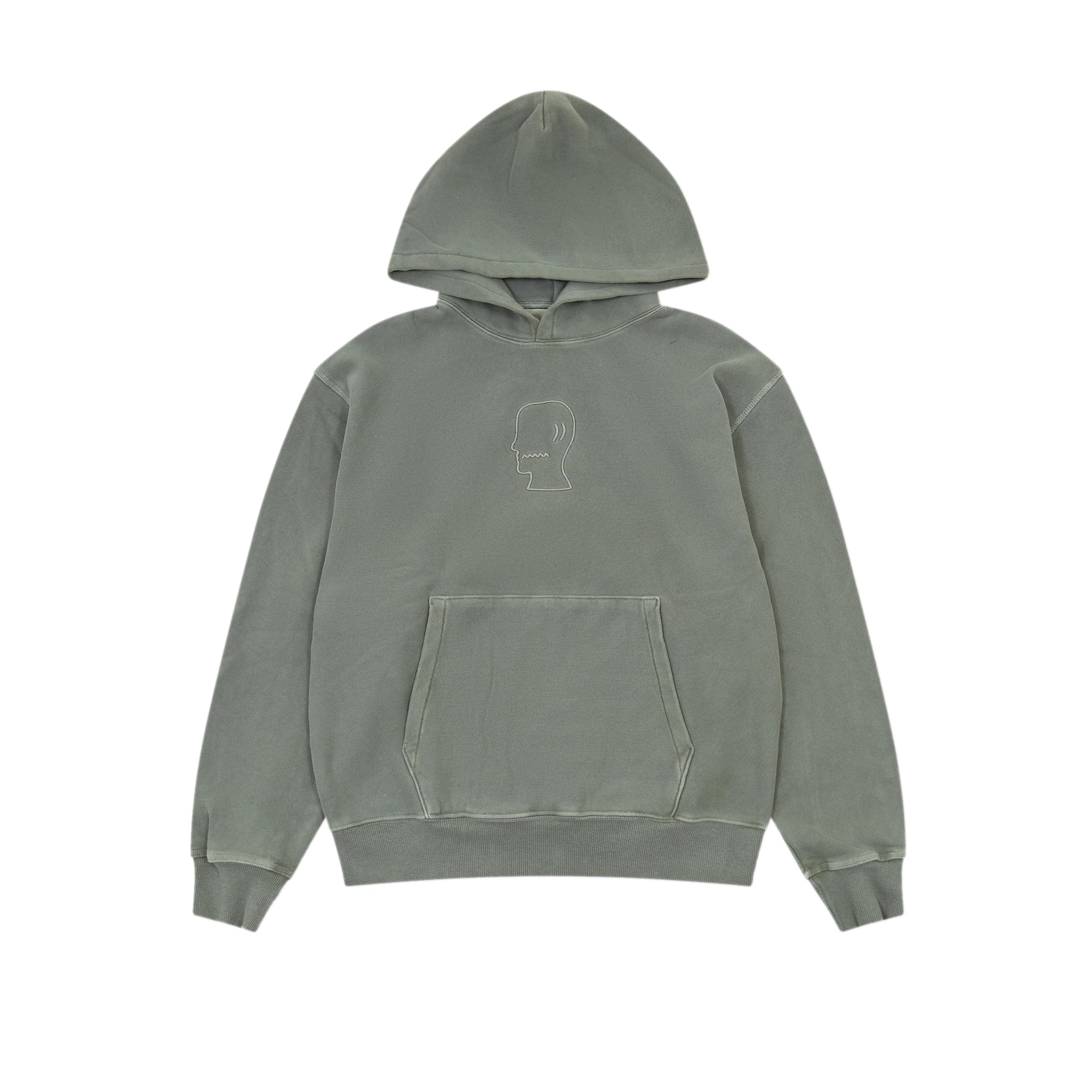 Brain Dead Mens 3D Embroidered Logohead Garment Dyed Hoodie