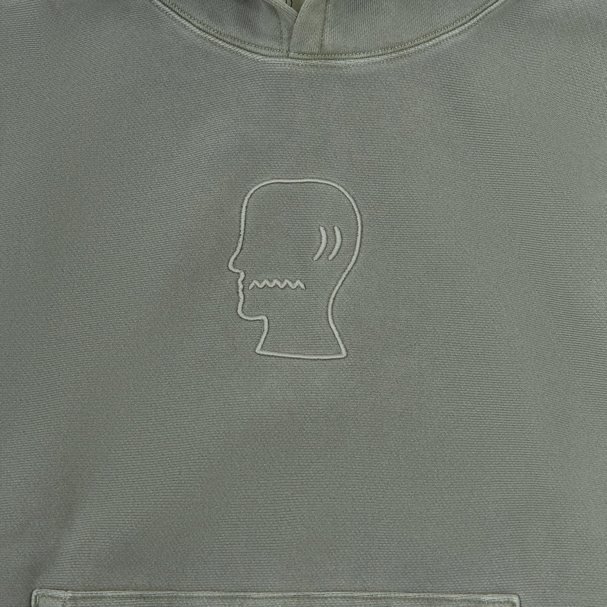 Brain Dead Mens 3D Embroidered Logohead Garment Dyed Hoodie
