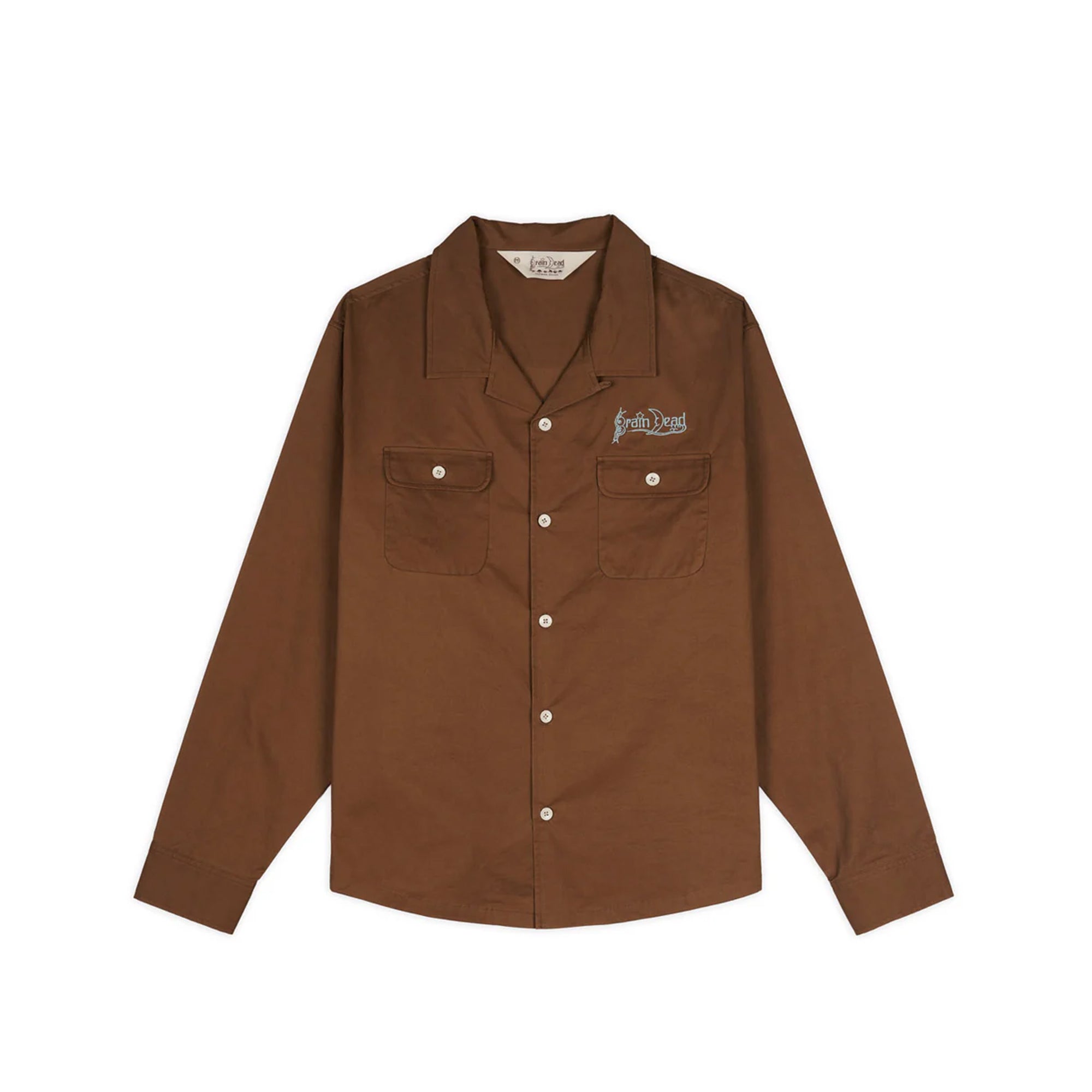Brain Dead Mens Poplin Camp Collar Shirt