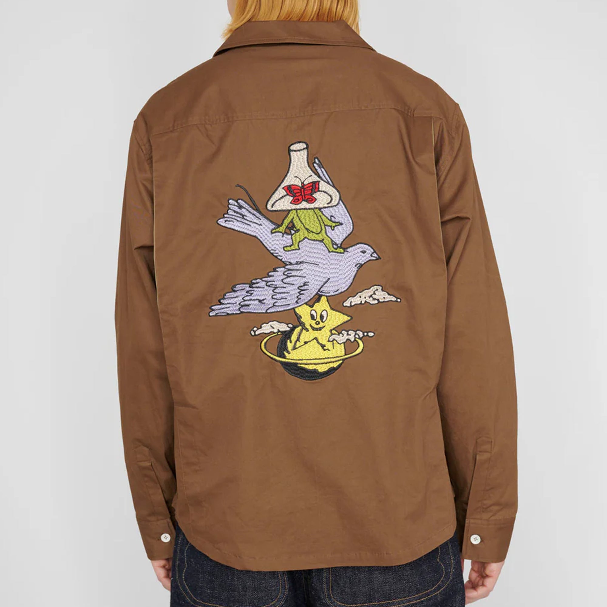 Brain Dead Mens Poplin Camp Collar Shirt