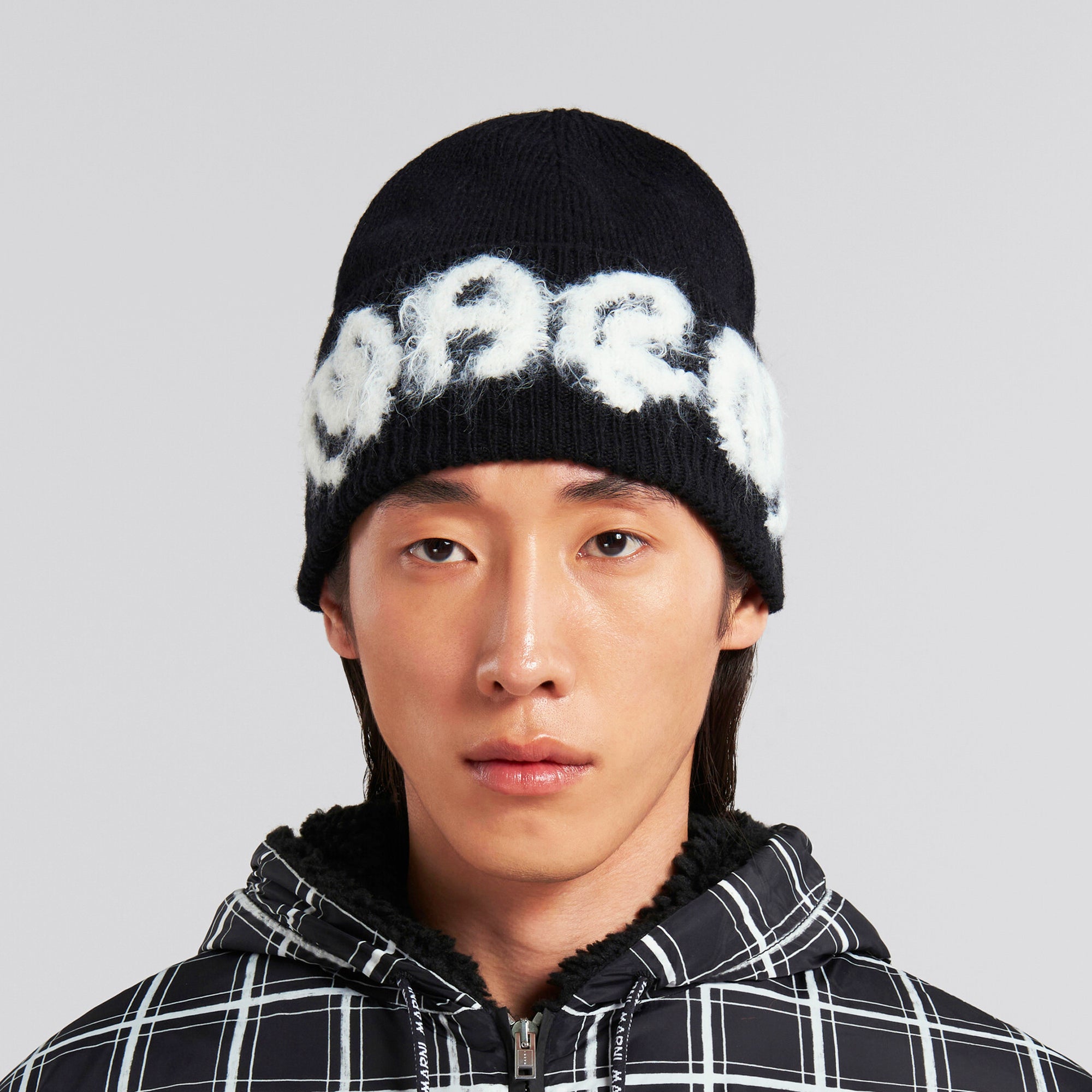 Marni Shetland Wool Logo Beanie
