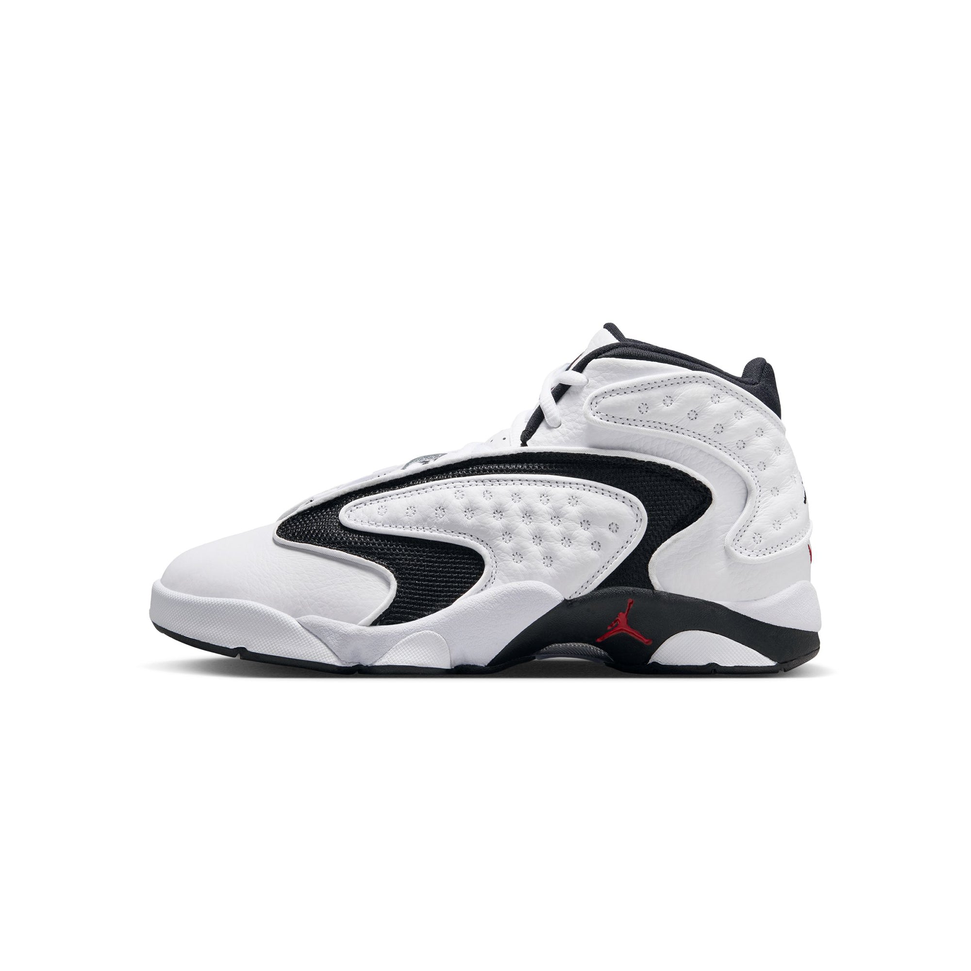 White/black-university Red Sneakers on a white background