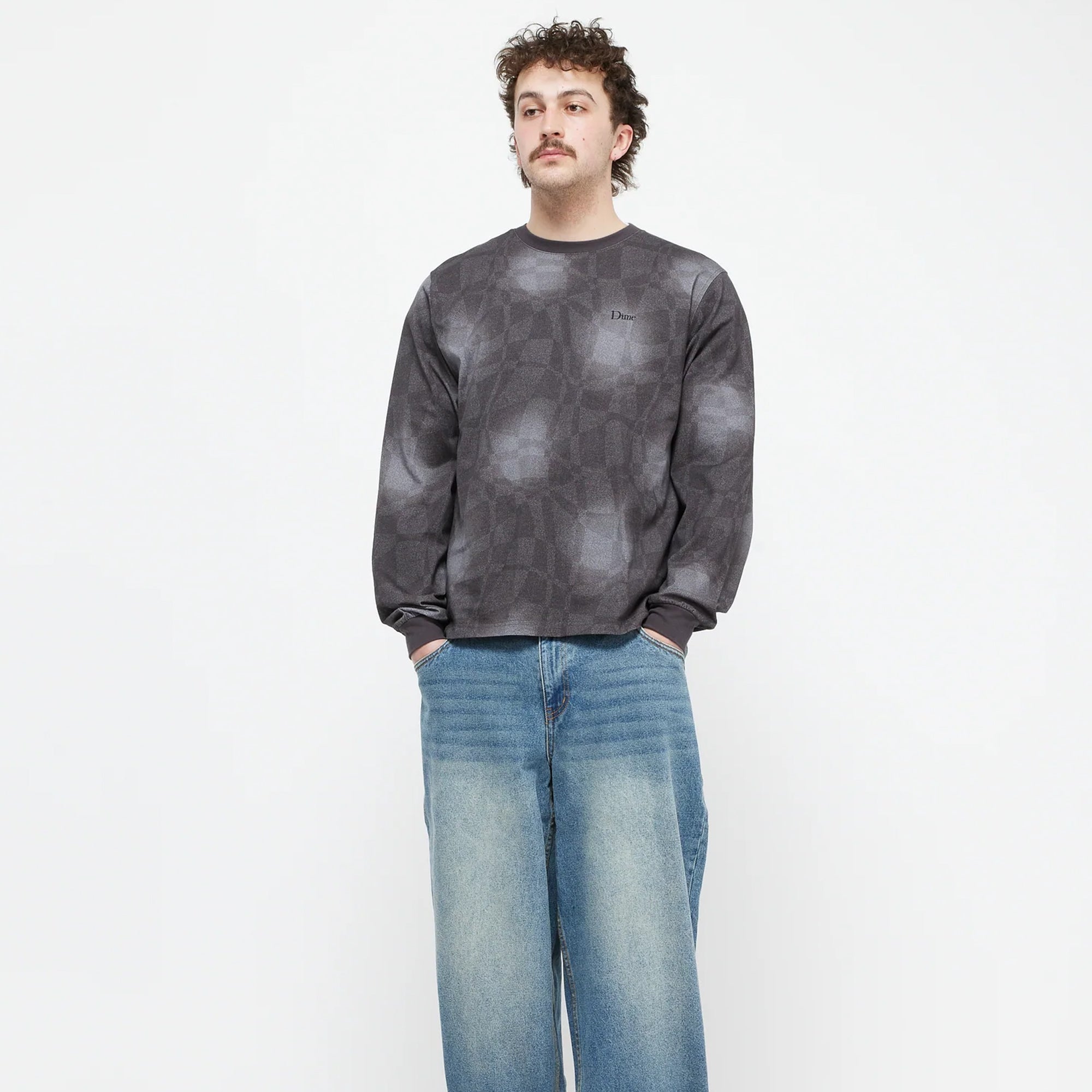 Dime Mens Abstract LS Shirt