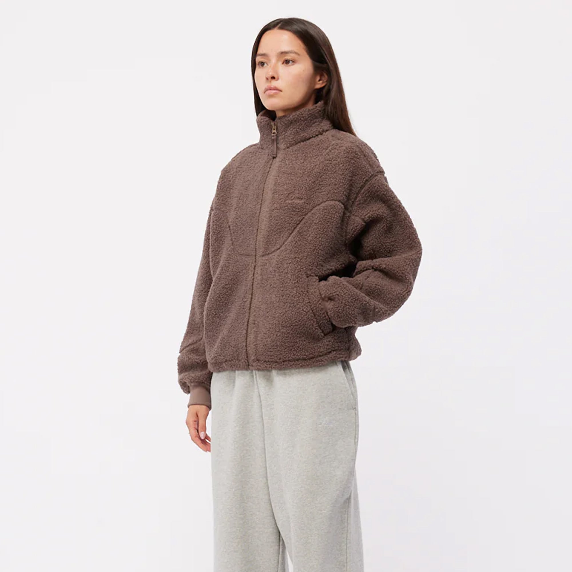 Dime Mens Polar Fleece Sherpa Zip Up