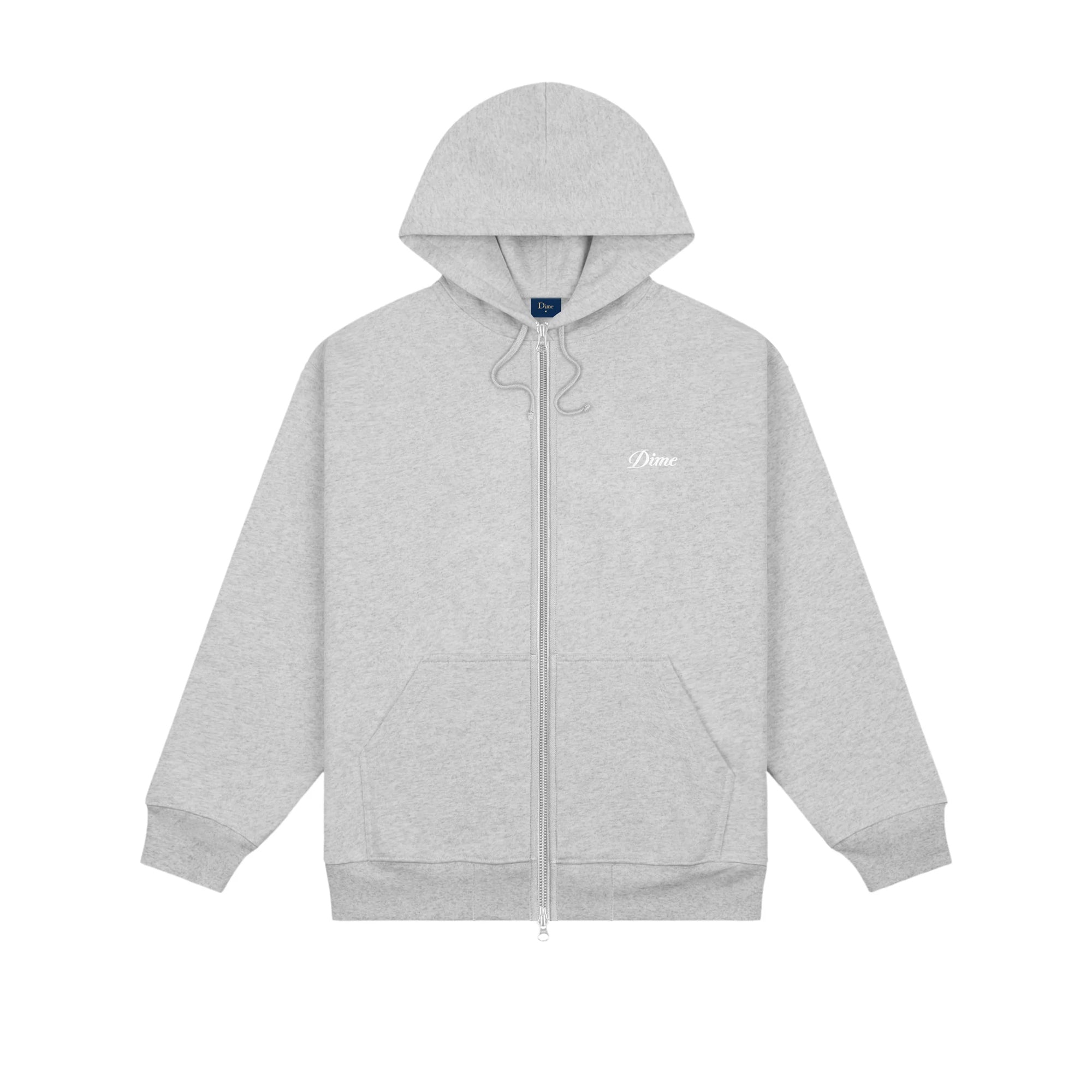 Dime Mens Cursive Small Logo Zip Hoodie