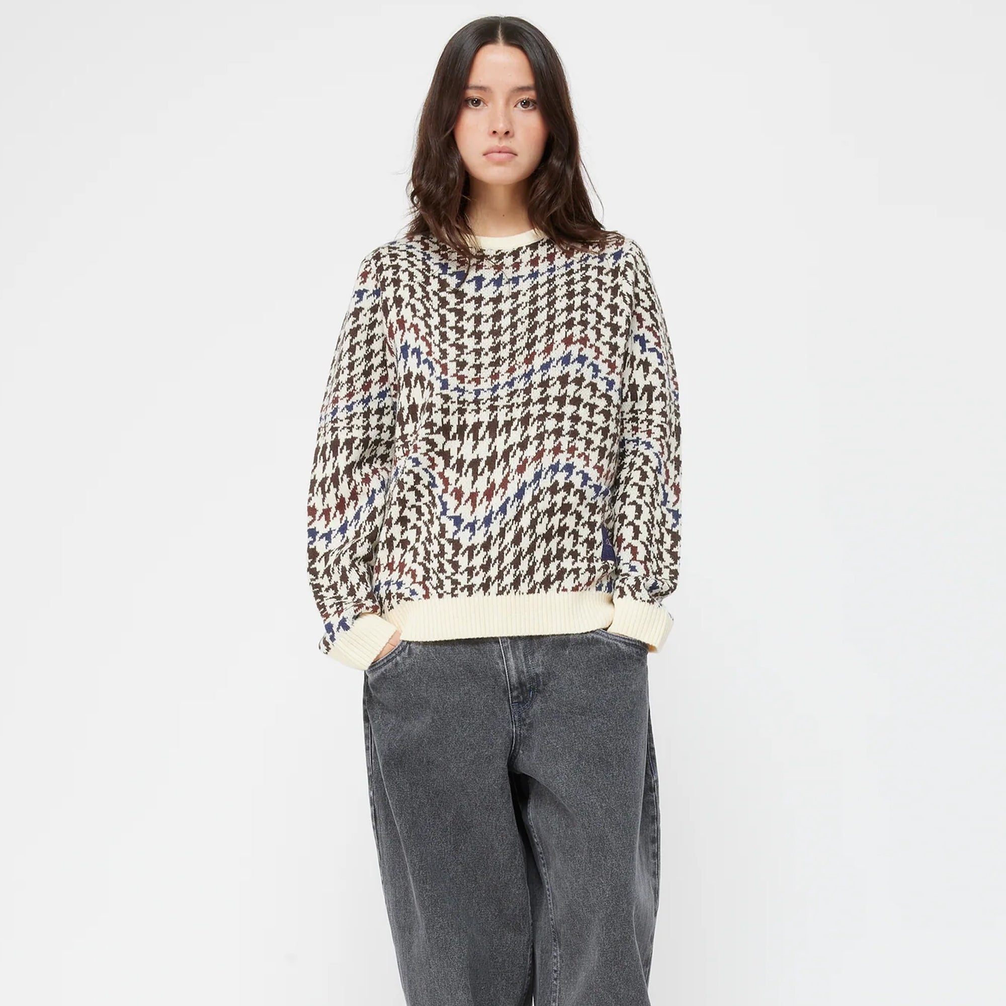 Dime Mens Houndstooth Knit Sweatshirt