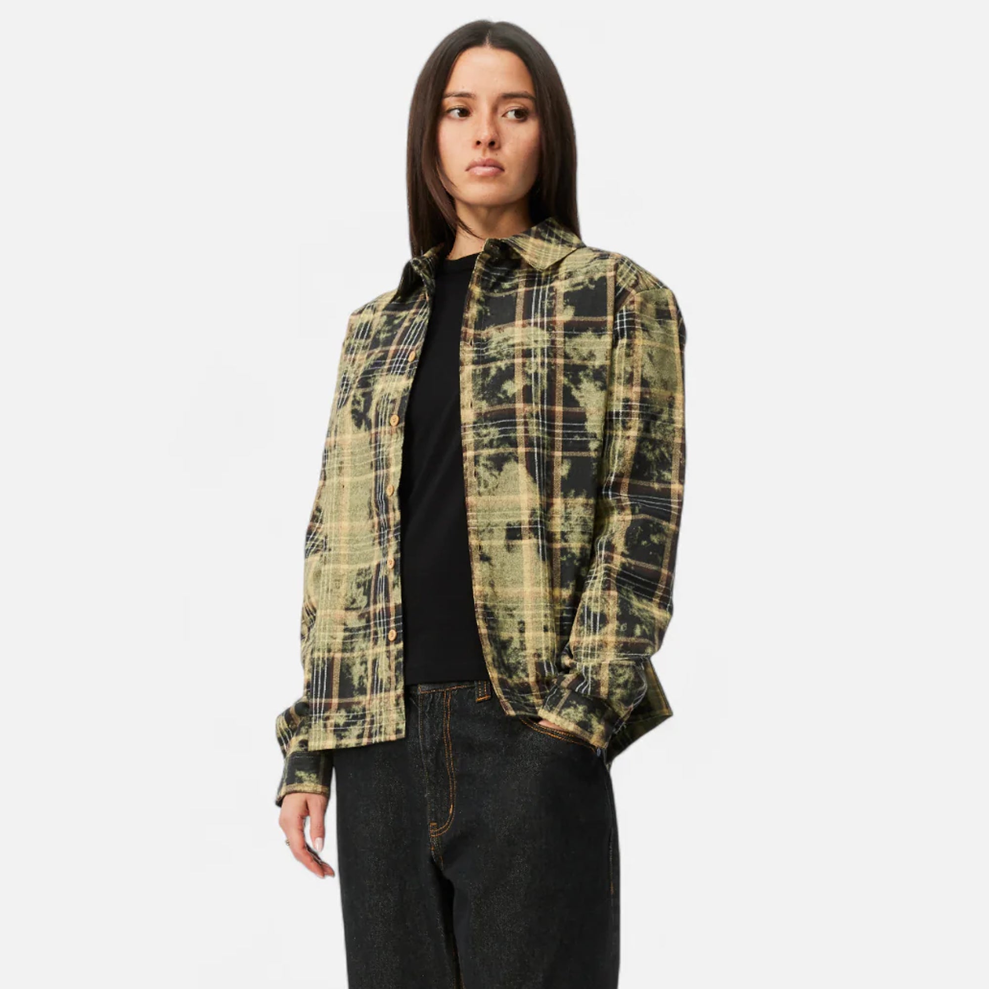 Dime Mens Plaid Flannel Shirt