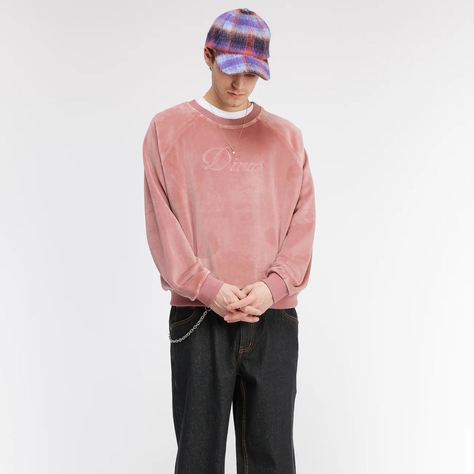 Dime Mens Cursive Velvet Crewneck