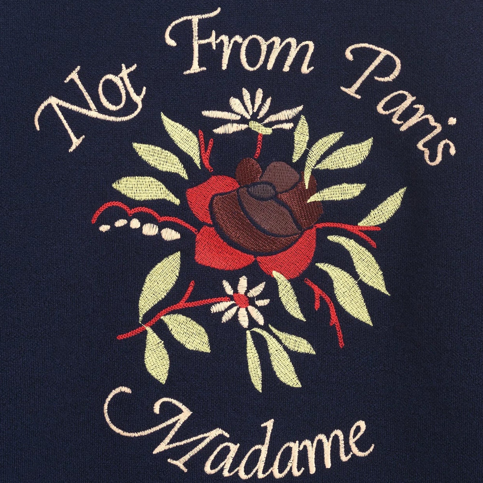 Drole de Monsieur Mens Le Maille Slogan Fleurs Sweartshirt