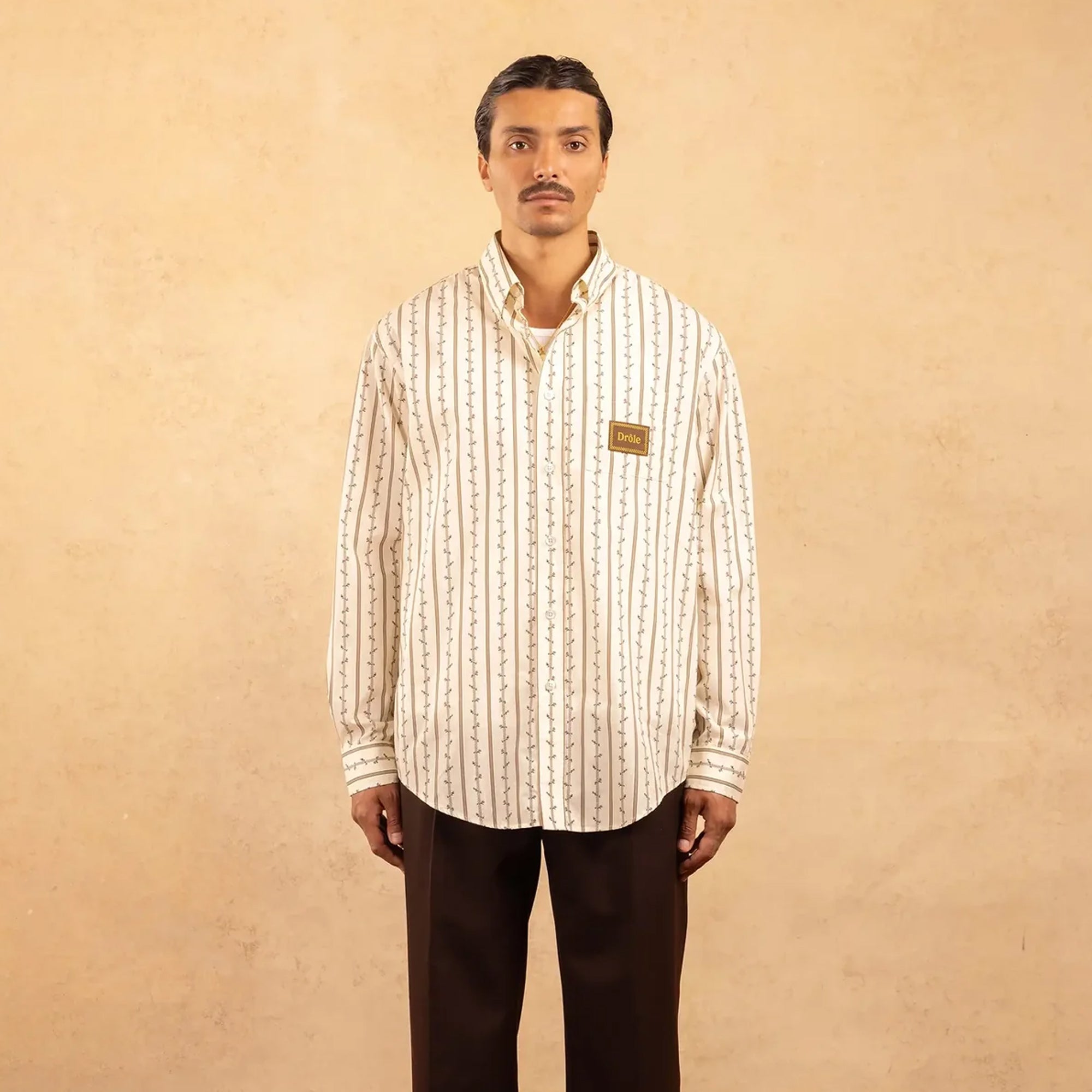 Drole de Monsieur Mens La Chemise Fleurs Tressees Shirt