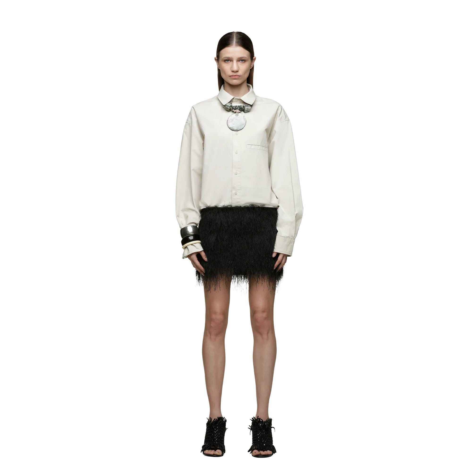 Entire Studios Womens Micro Fringe Skirt