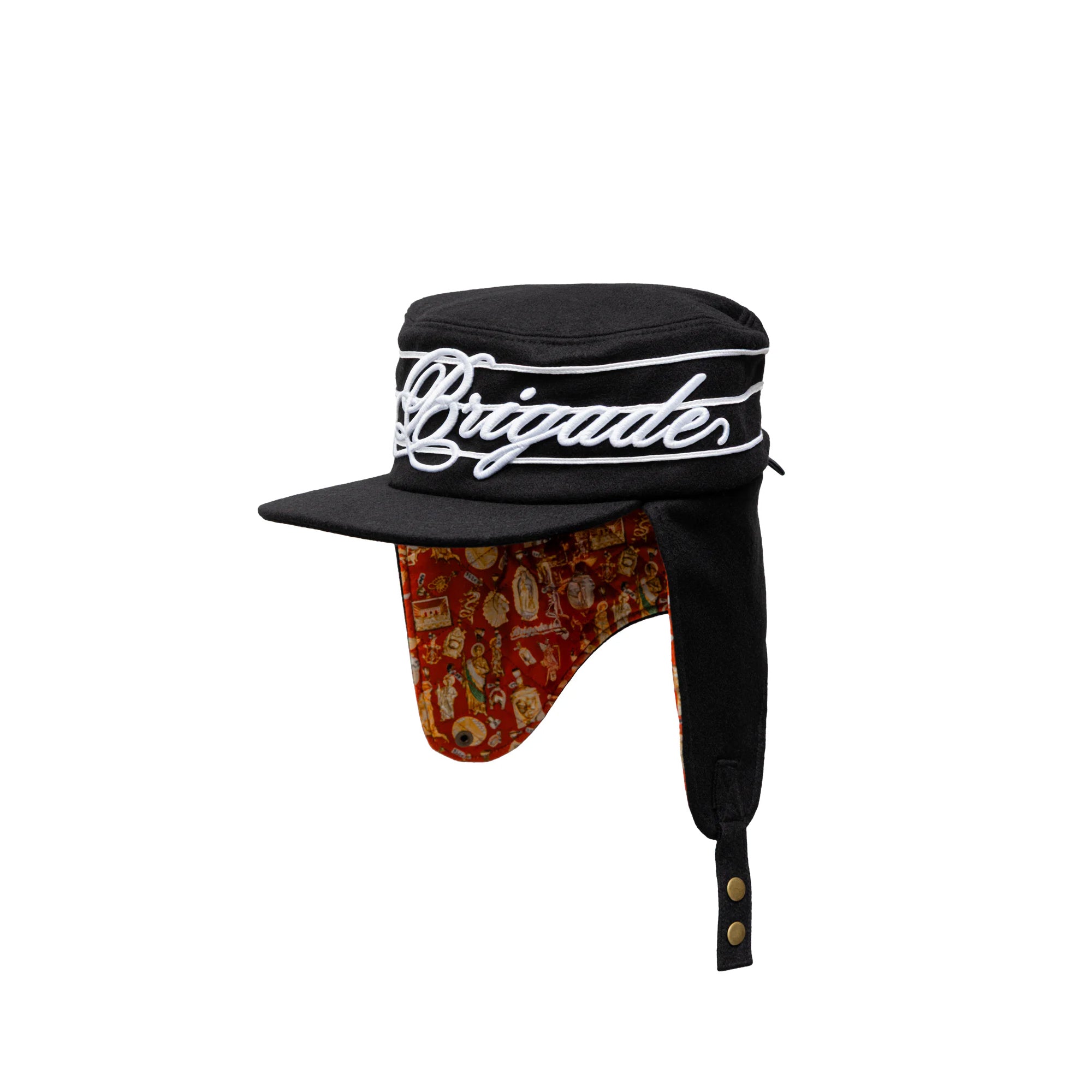 Brigade Ear Flap Script Pillbox Hat