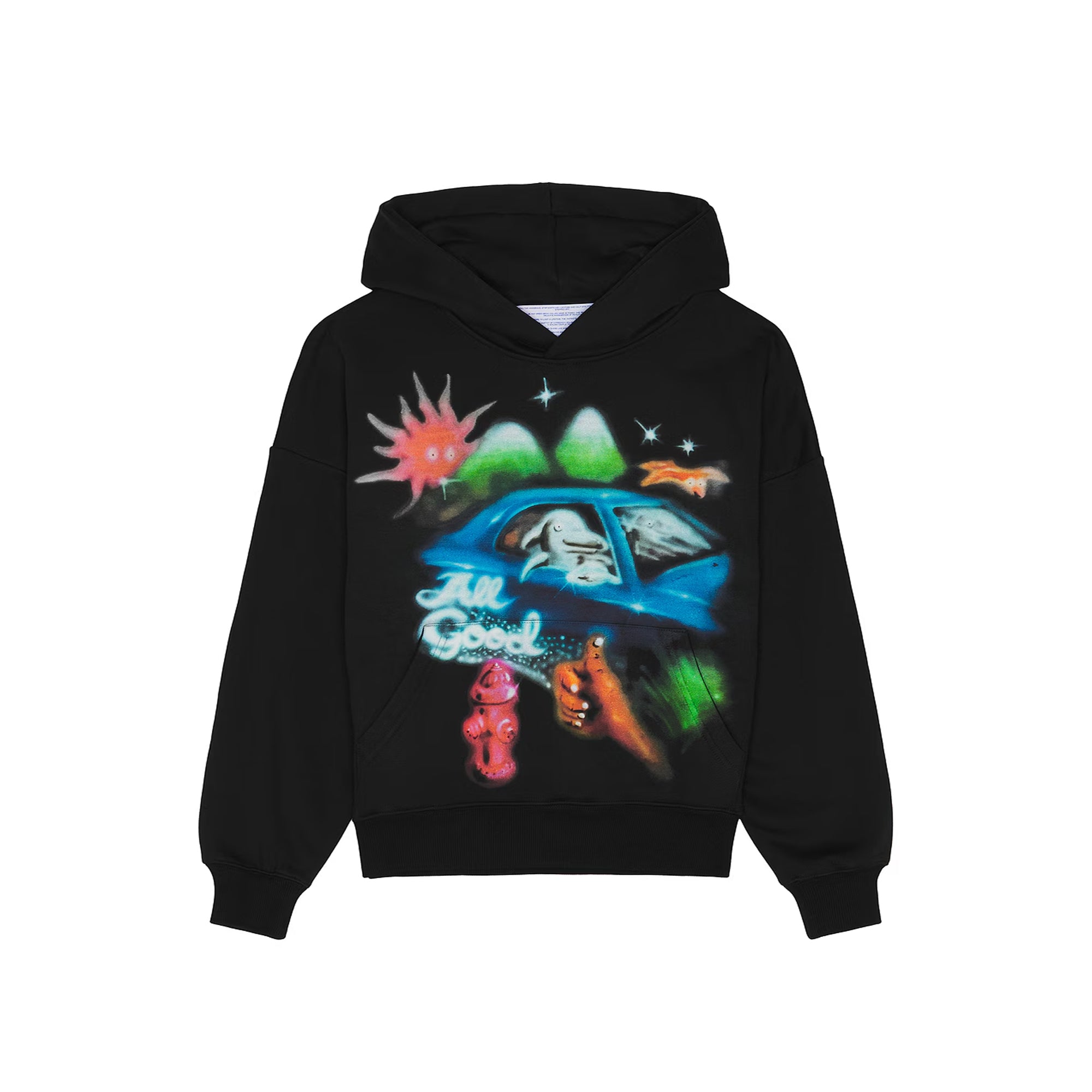 Jungles Mens All Good Airbrush Hoodie
