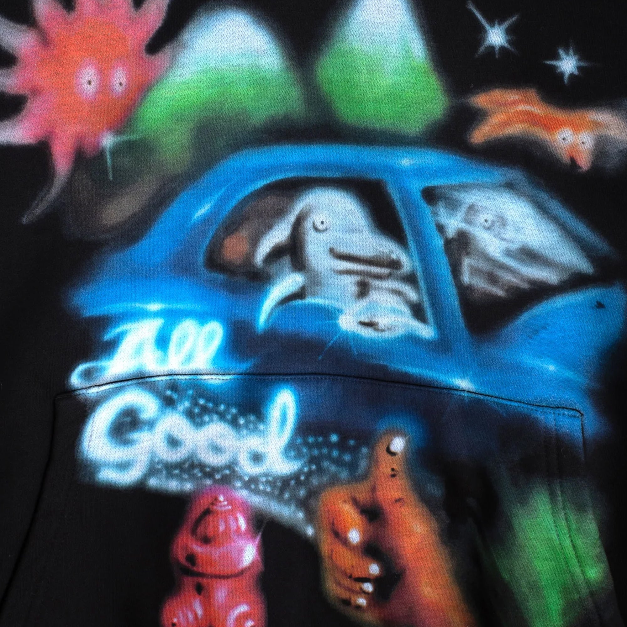 Jungles Mens All Good Airbrush Hoodie