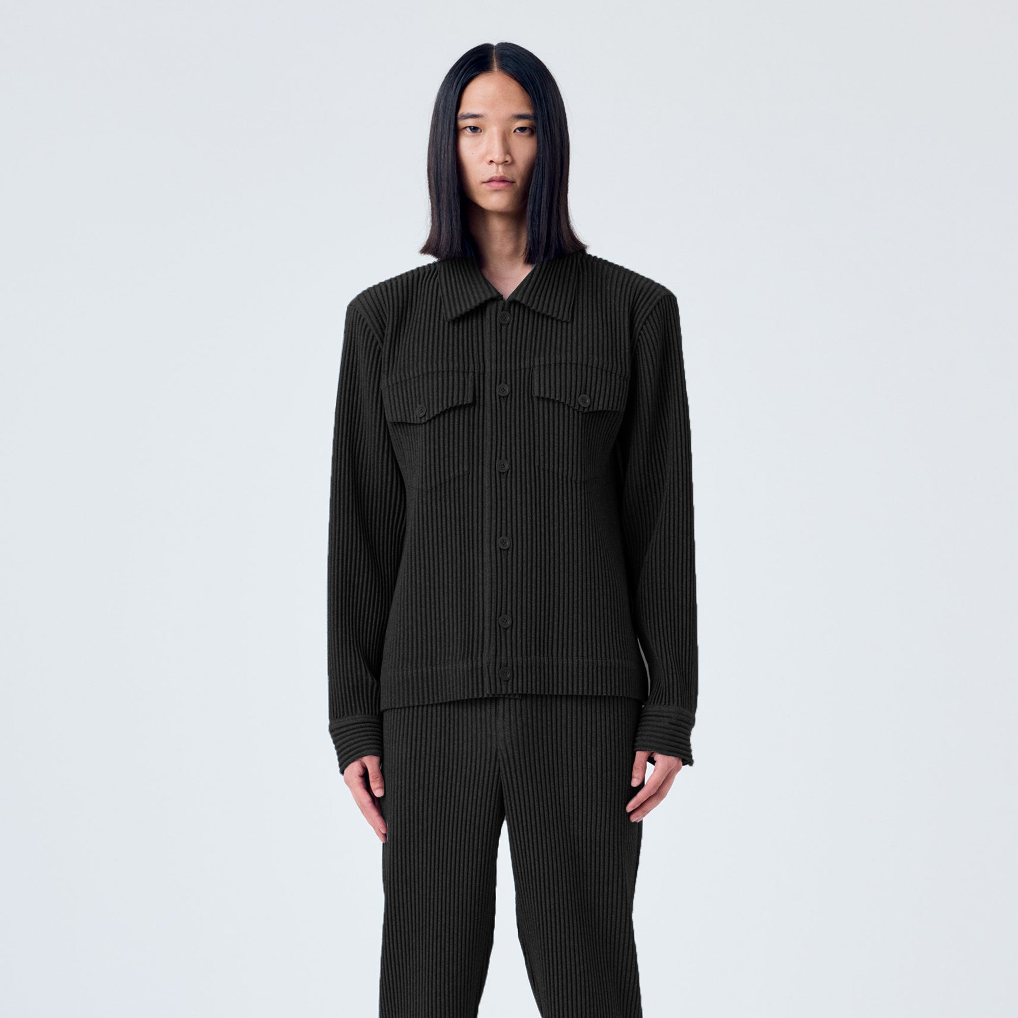 Homme Plissé Issey Miyake Mens Wool Like Light Shirt