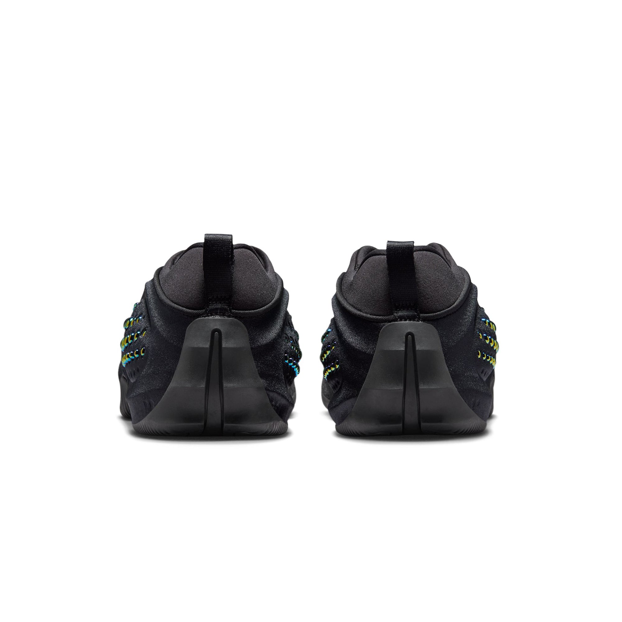 black grey iridescent sneakers on a white background
