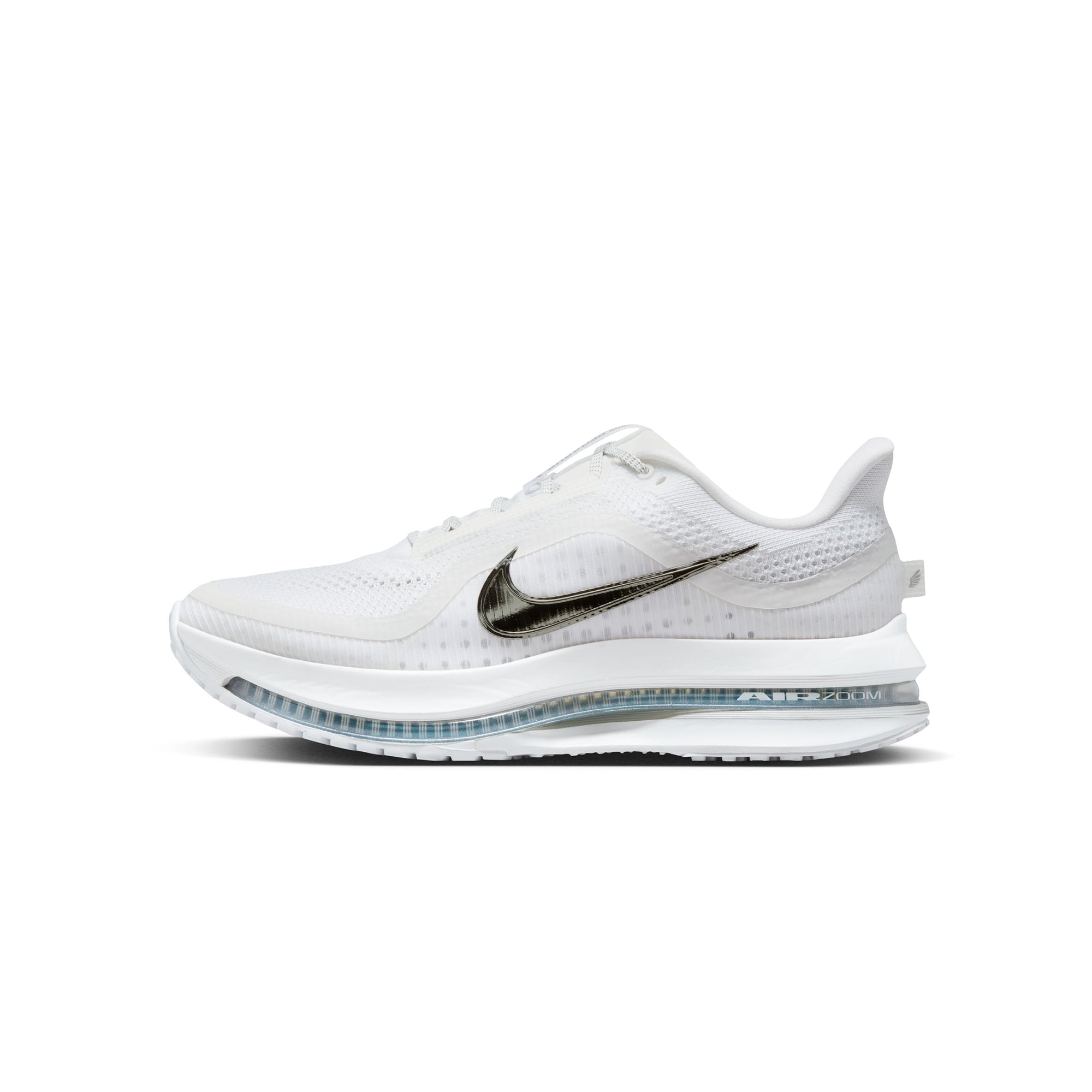 White/metallic Silver-metallic Silver Sneakers on a white background