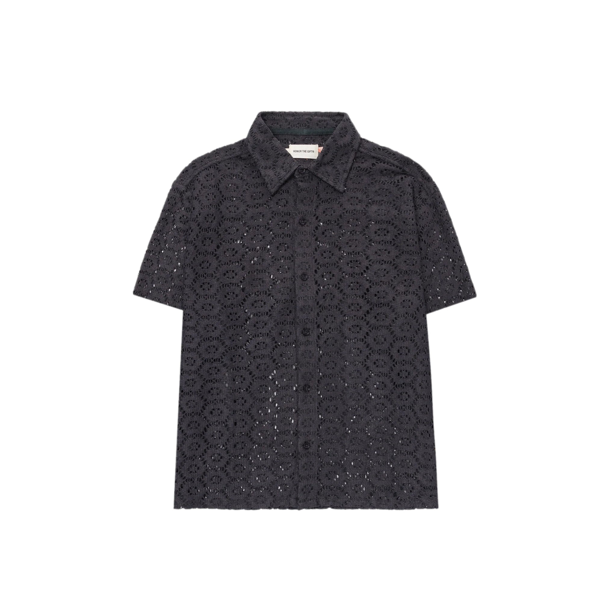 Honor The Gift Mens Crochet Button Up Shirt