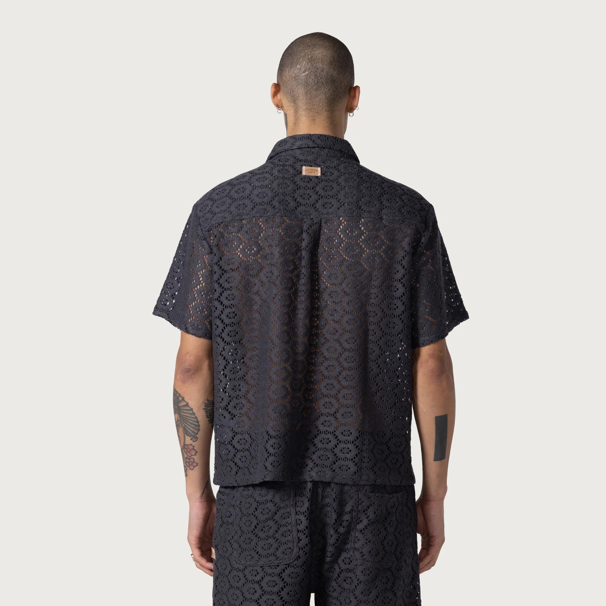 Honor The Gift Mens Crochet Button Up Shirt