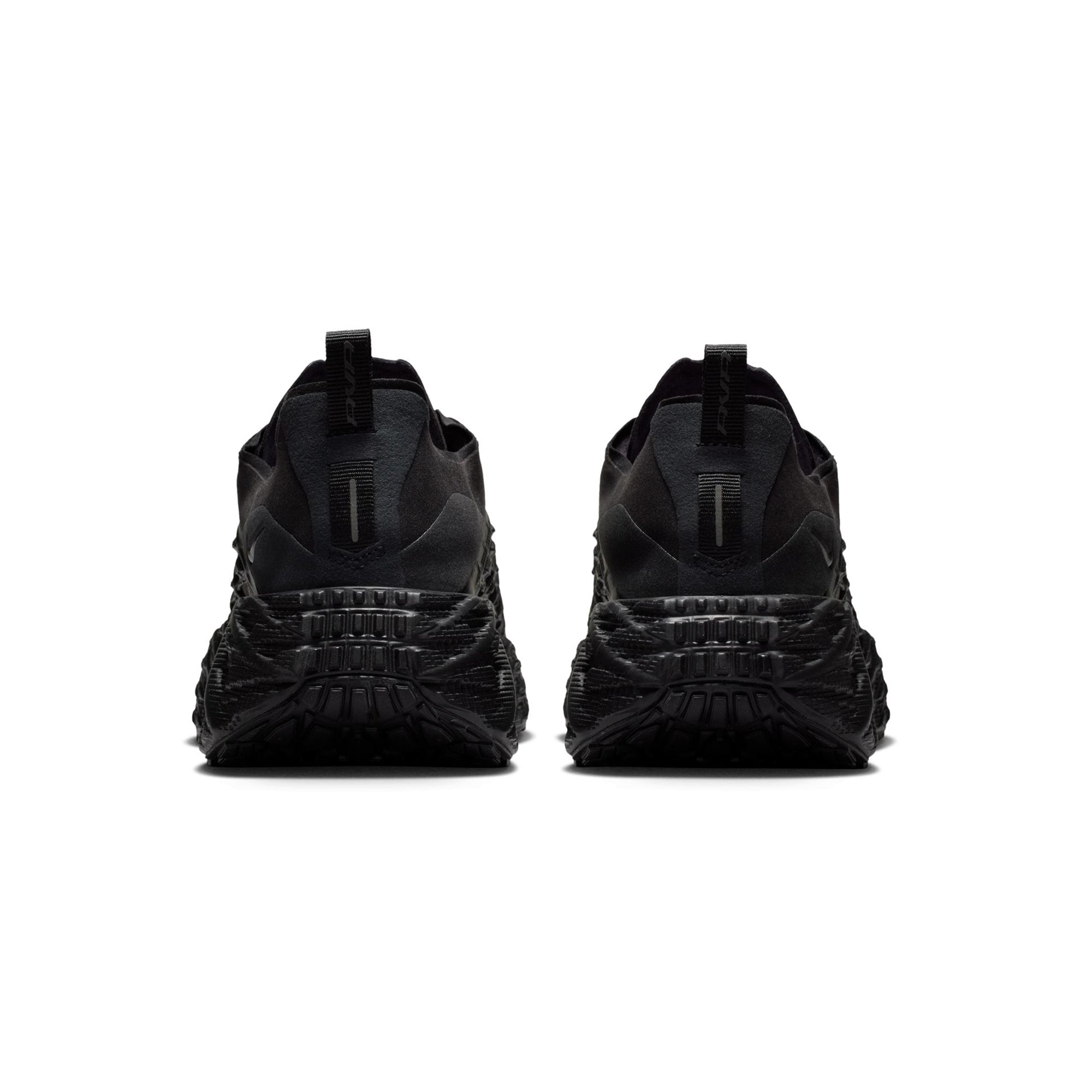 black sneakers on a white background