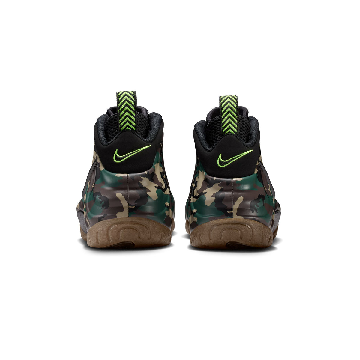 camo black-voltage Green-gum Dark Brown Sneakers on a white background