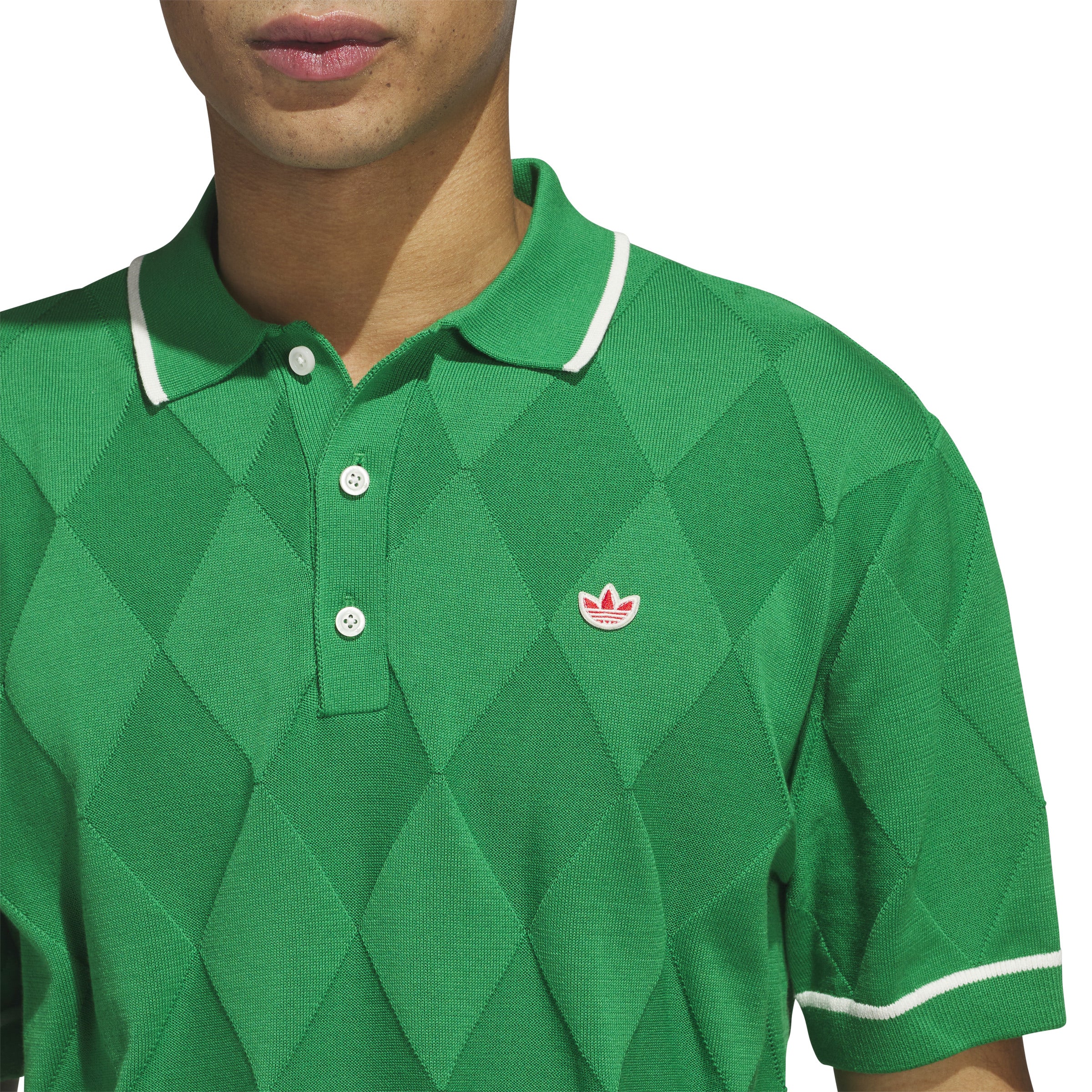 Adidas Golf Originals Argyle Knit Polo Shirt
