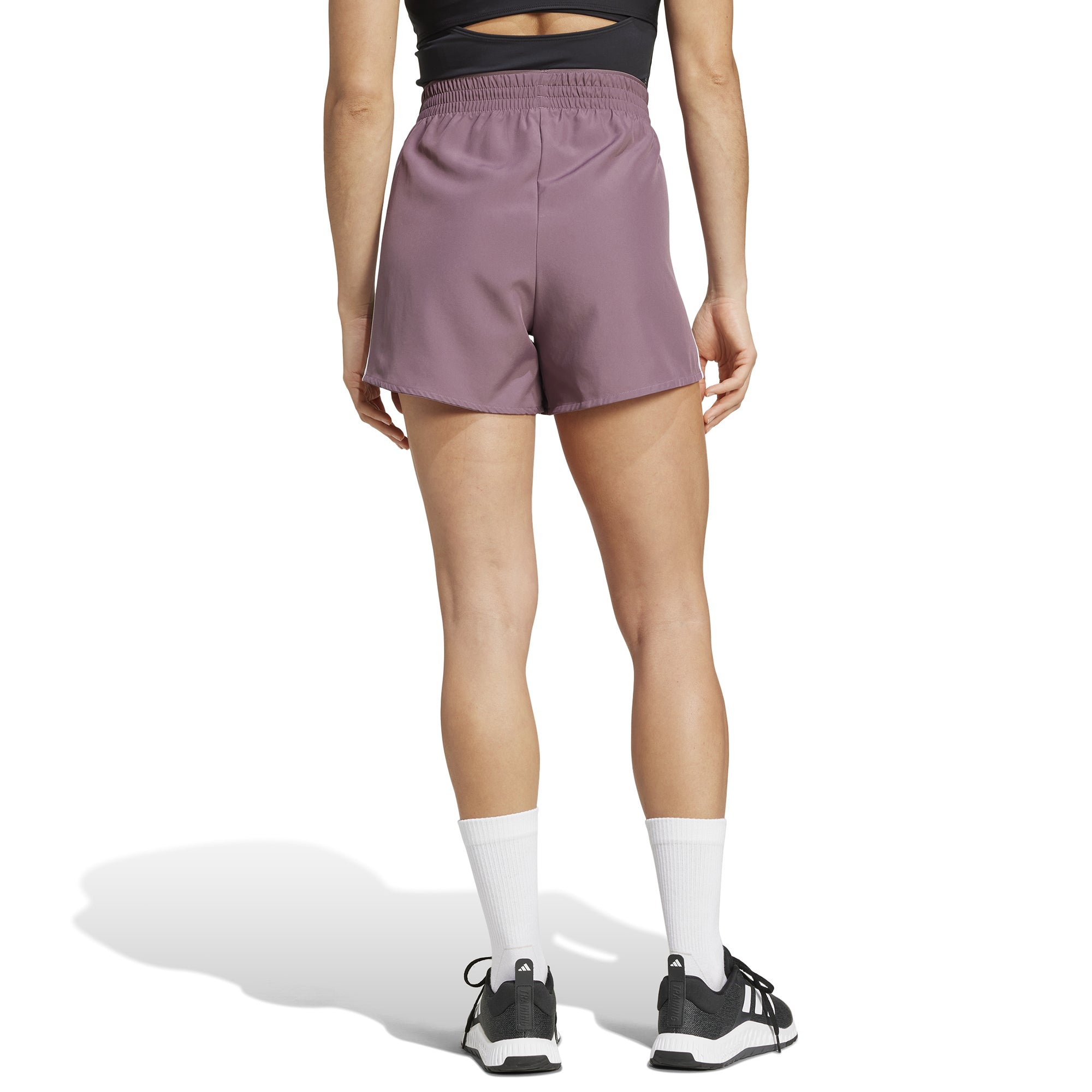 Adidas Womens 3 Stripes High Rise Shorts