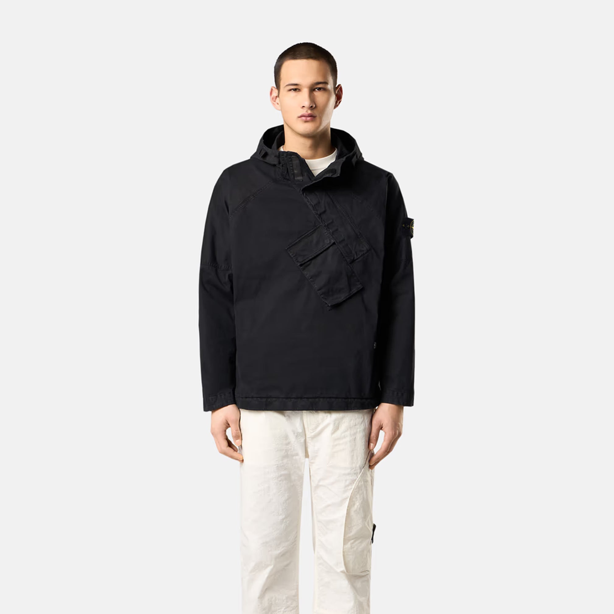 Stone Island Mens Organic Stretch Twill Hooded Anorak