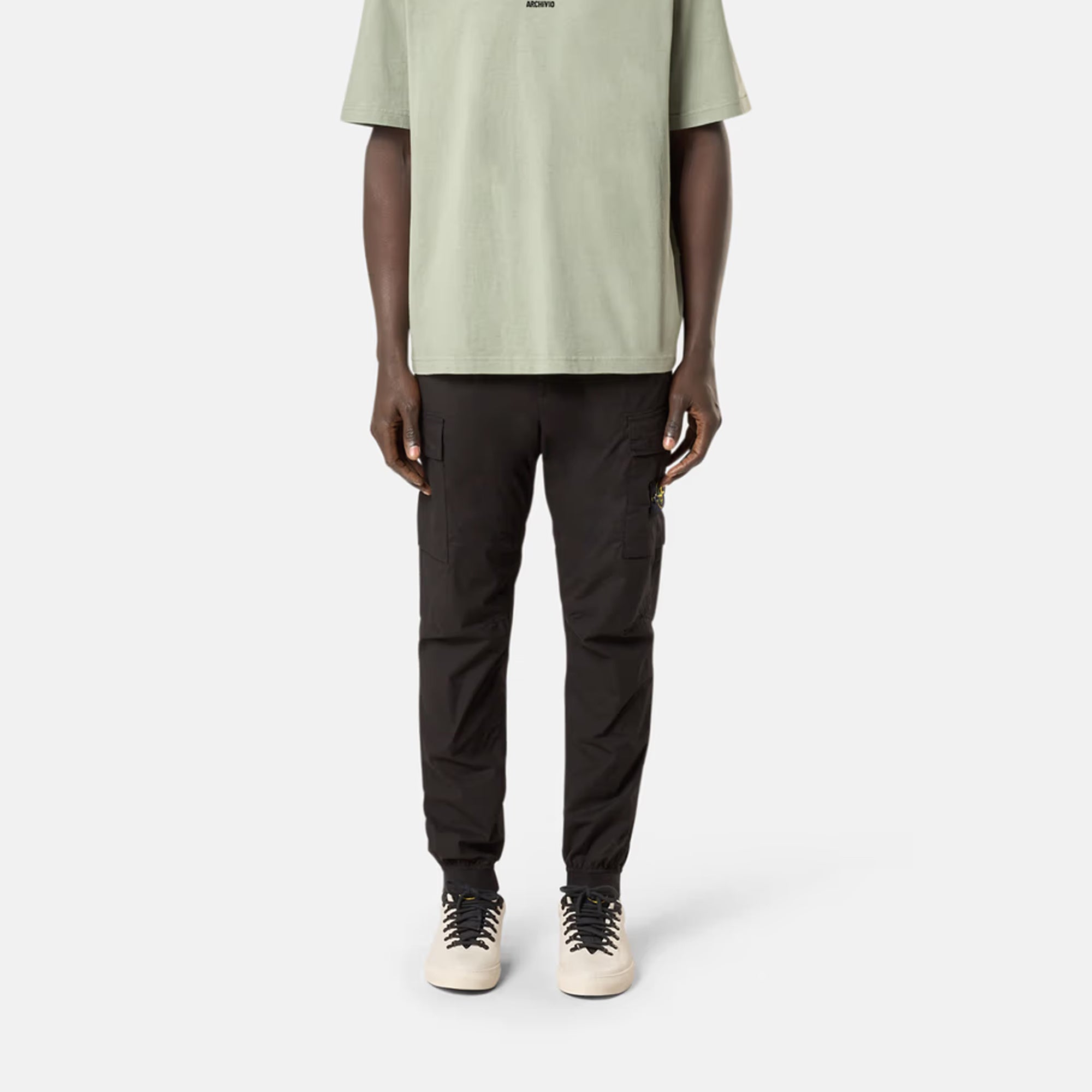 Stone Island Mens Stretch Cotton Tela Cargo Pants