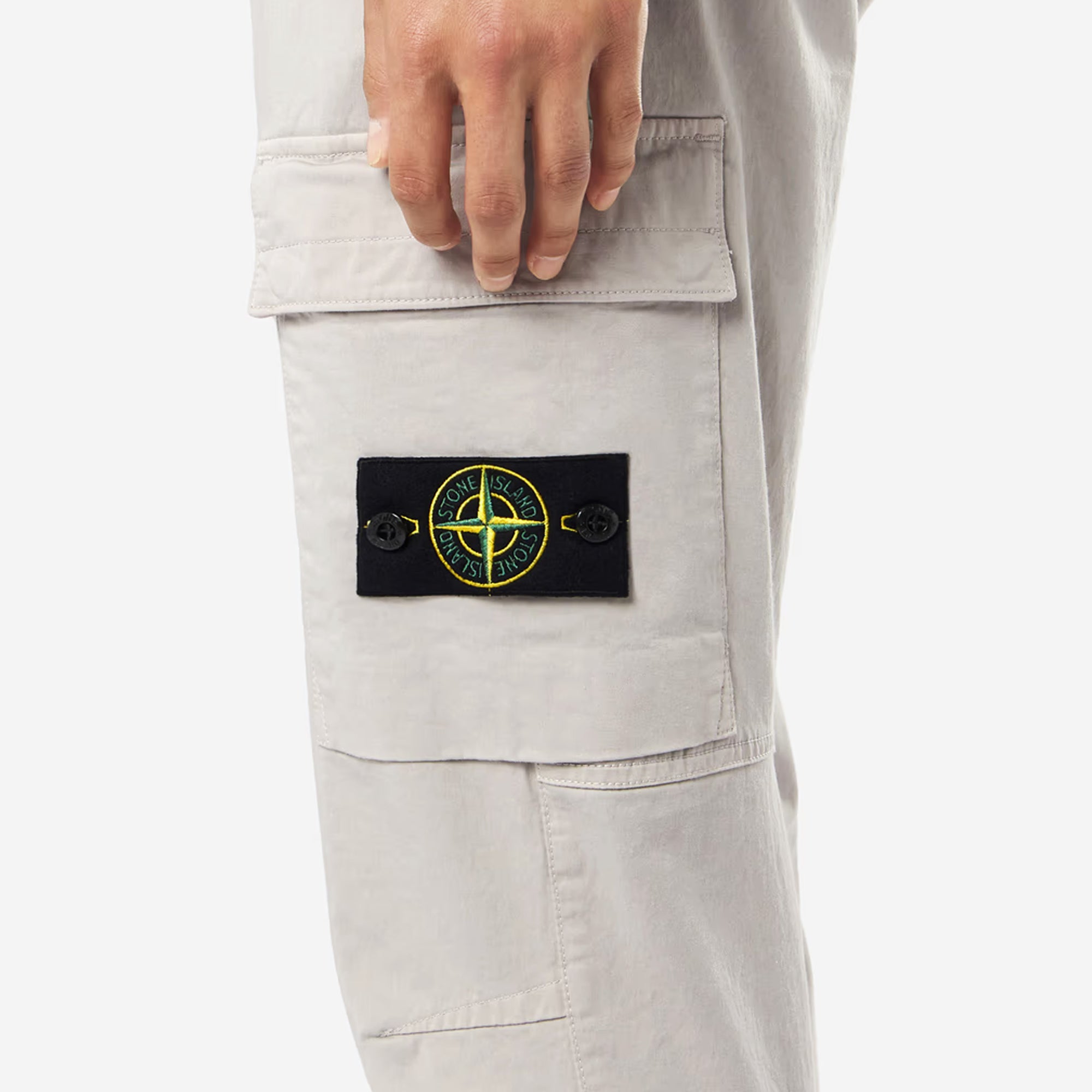 Stone Island Mens Stretch Cotton Tela Cargo Pants