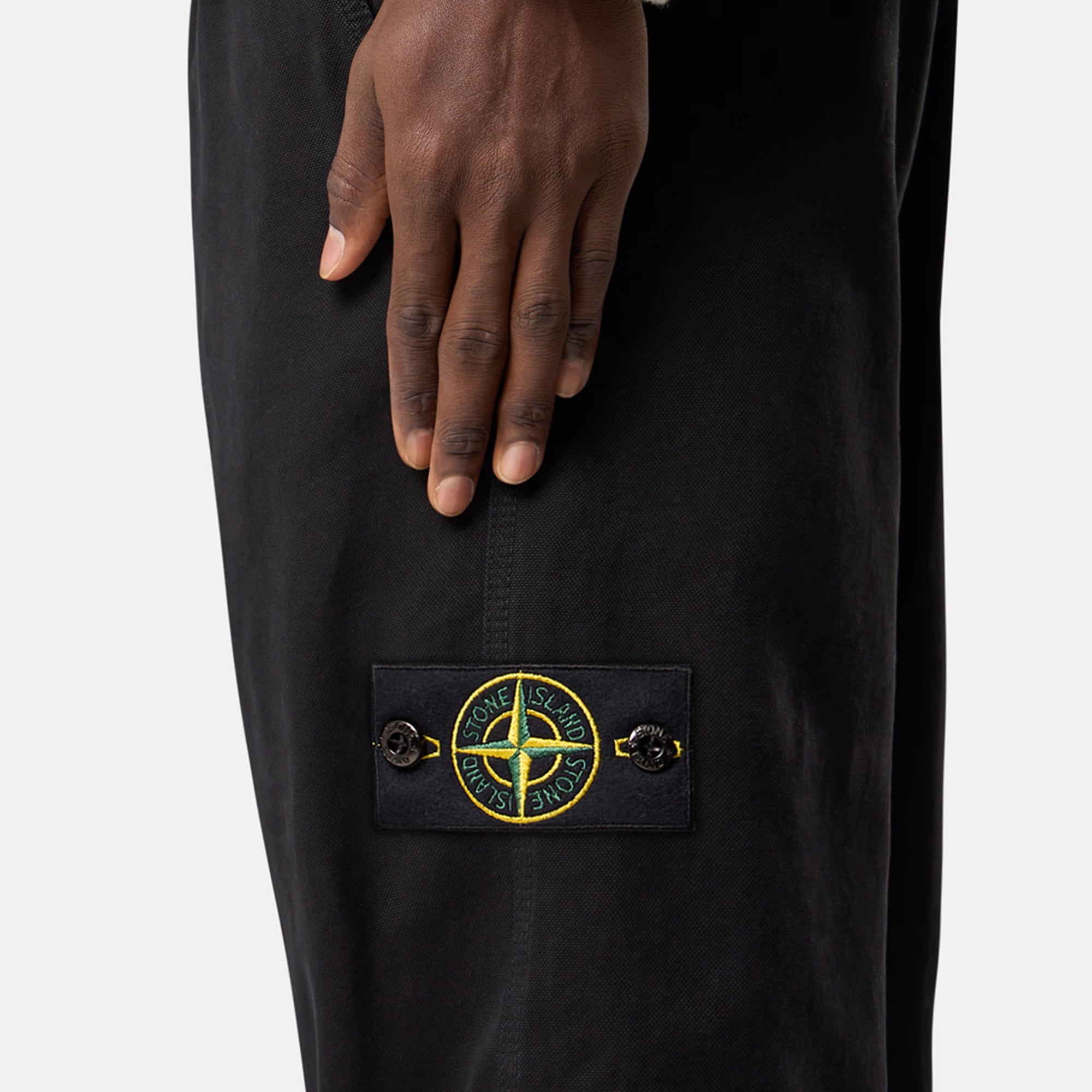 Stone Island Mens Organic Panama Cotton 'Old' Effect Pants