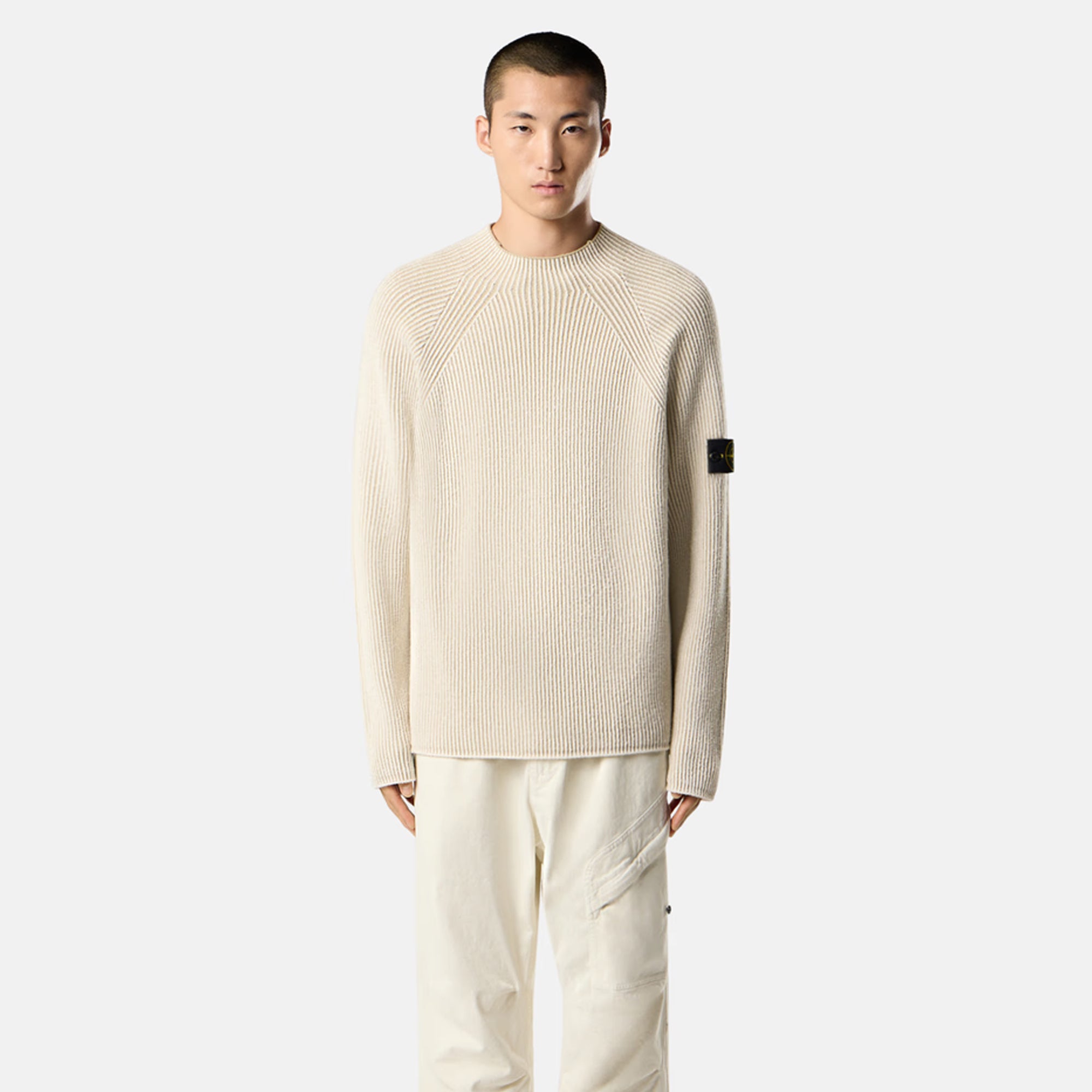 Stone Island Mens Vanisé Full Rib RWS Wool Sweater
