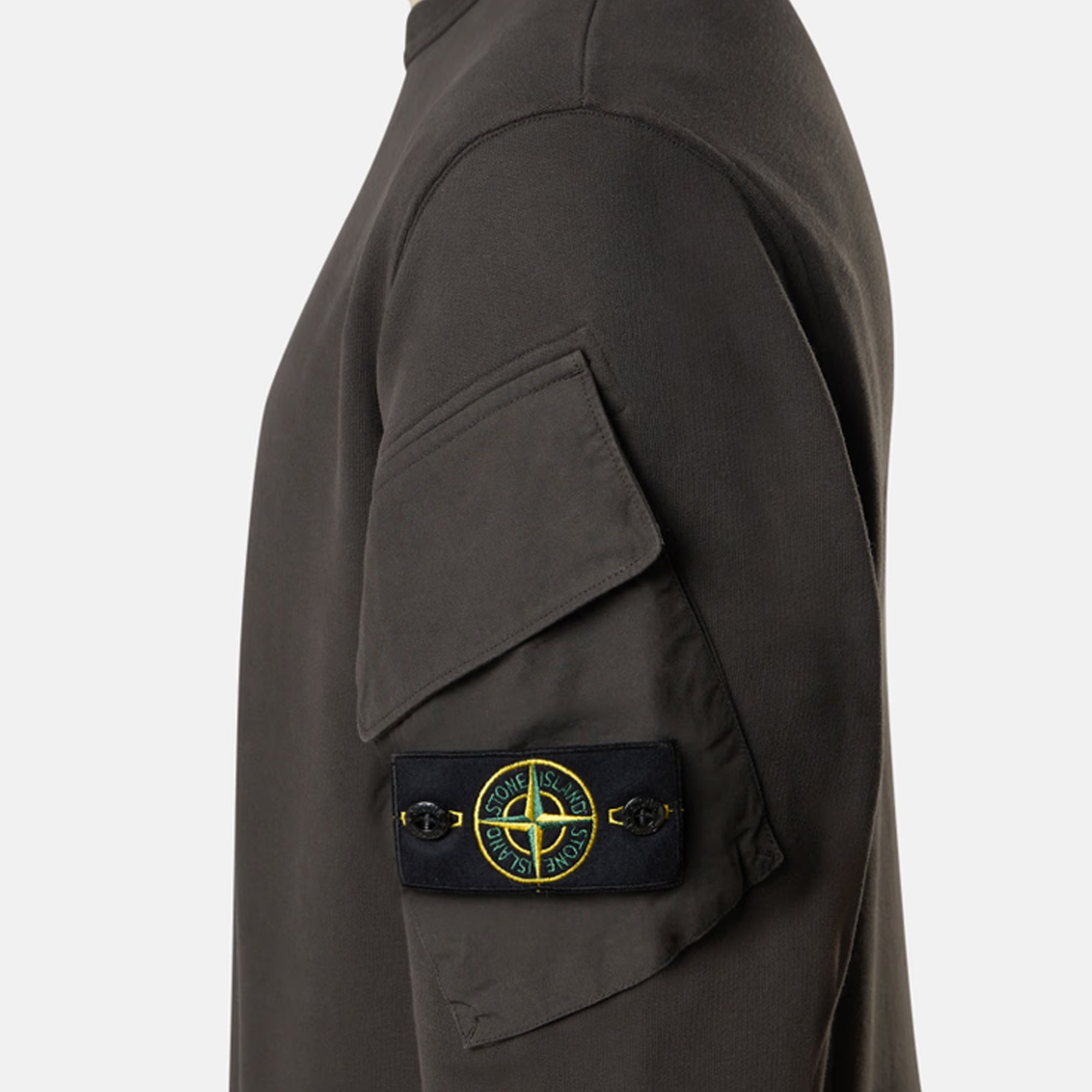 Stone Island Mens Brushed Organic Cotton Fleece Sweatshirt
