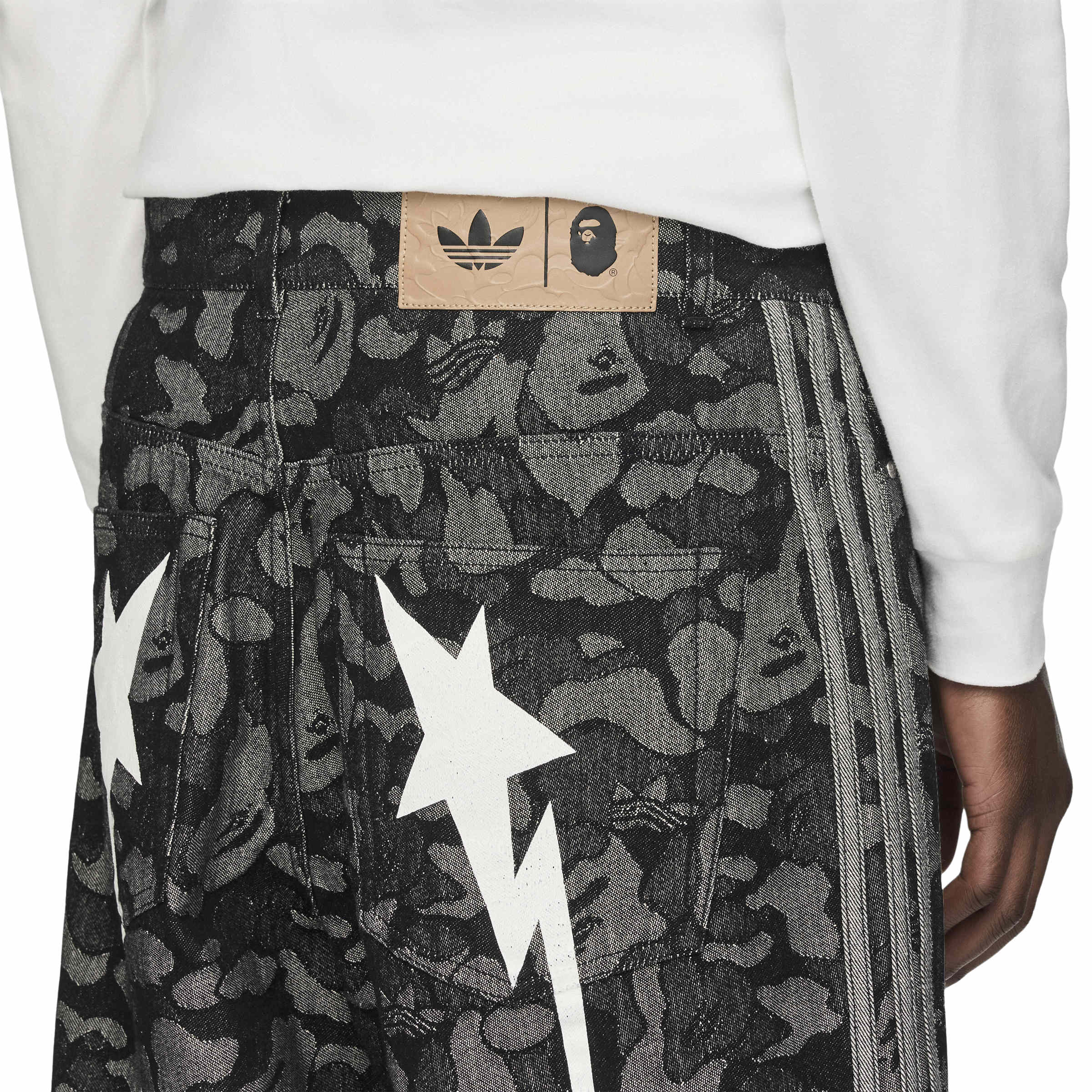 Adidas x Bape Mens Shark Denim Jorts