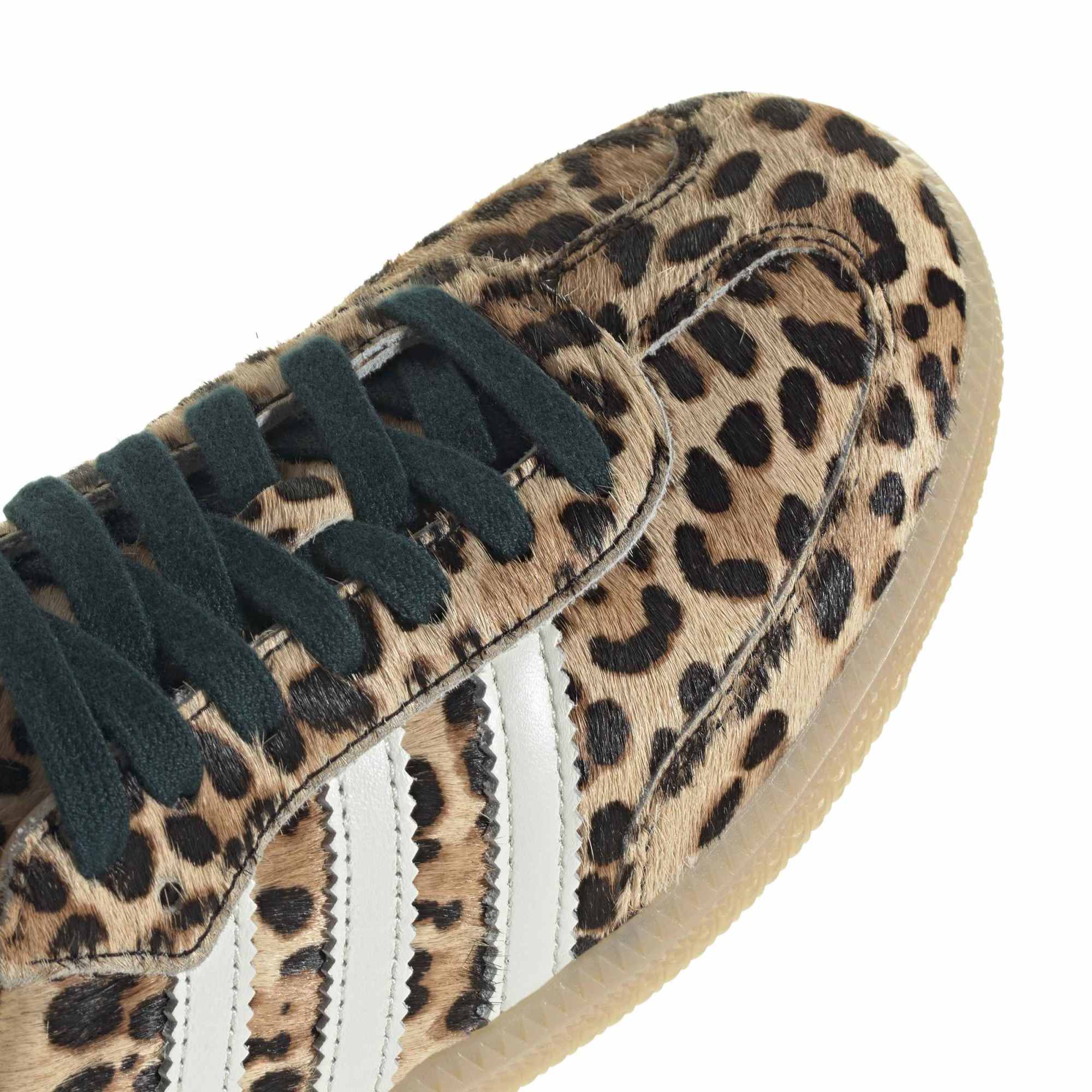 cheetah print sneakers on a white background