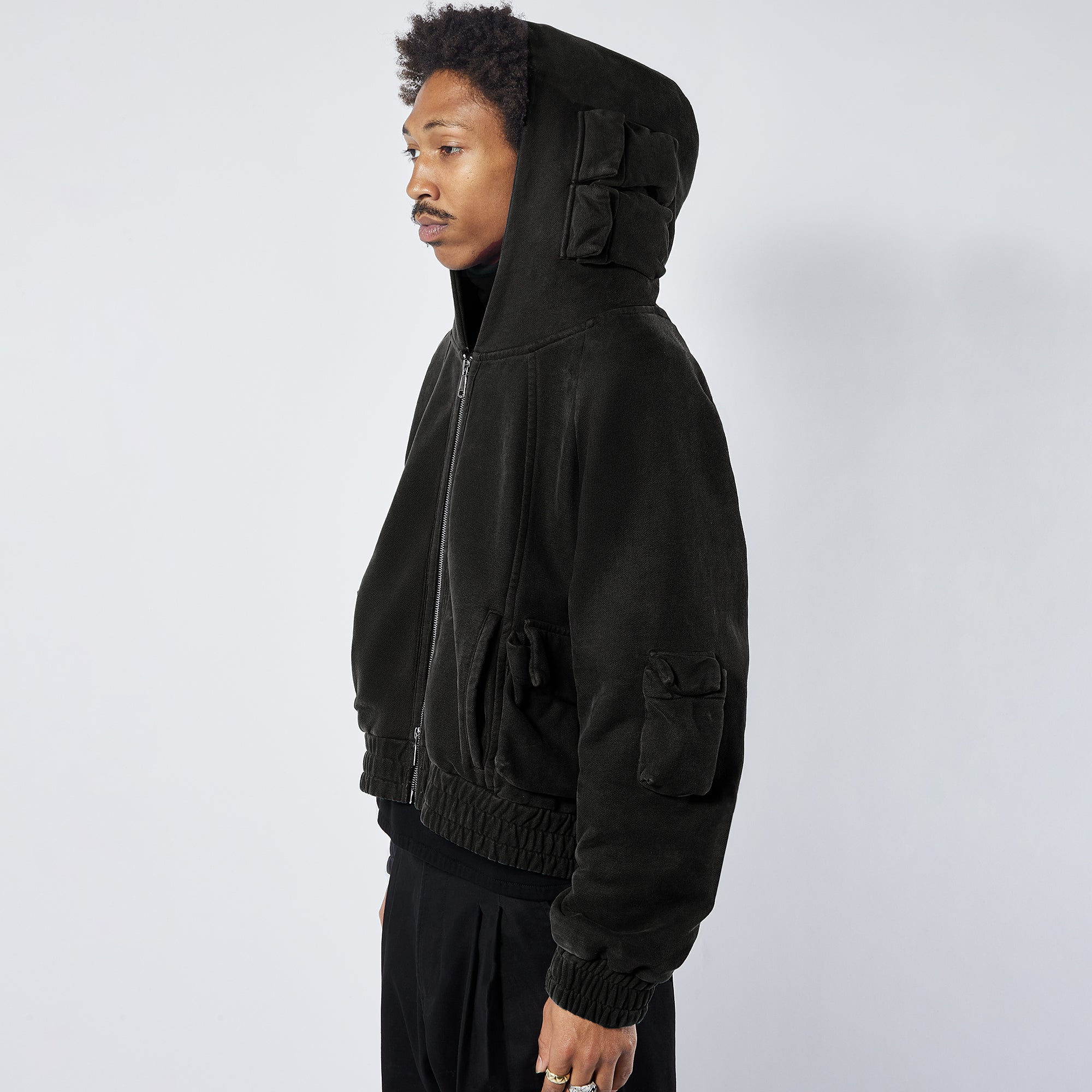 Kody Phillips Mens Cargo Hoodie Zip Up