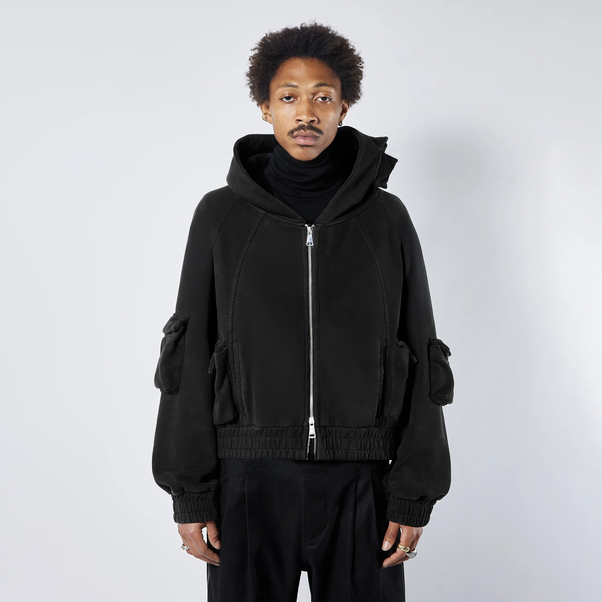Kody Phillips Mens Cargo Hoodie Zip Up