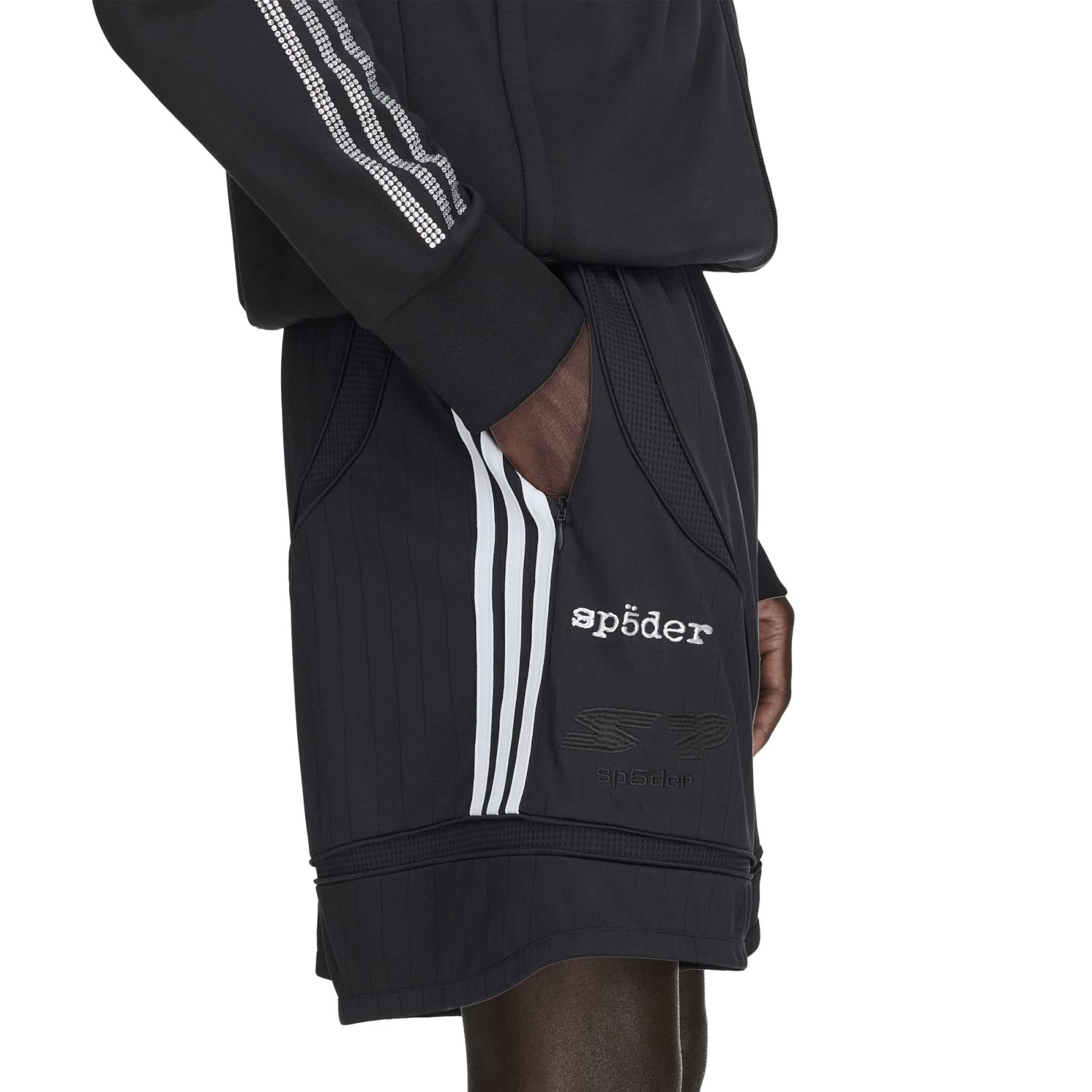 black silver and pink shorts on a white background