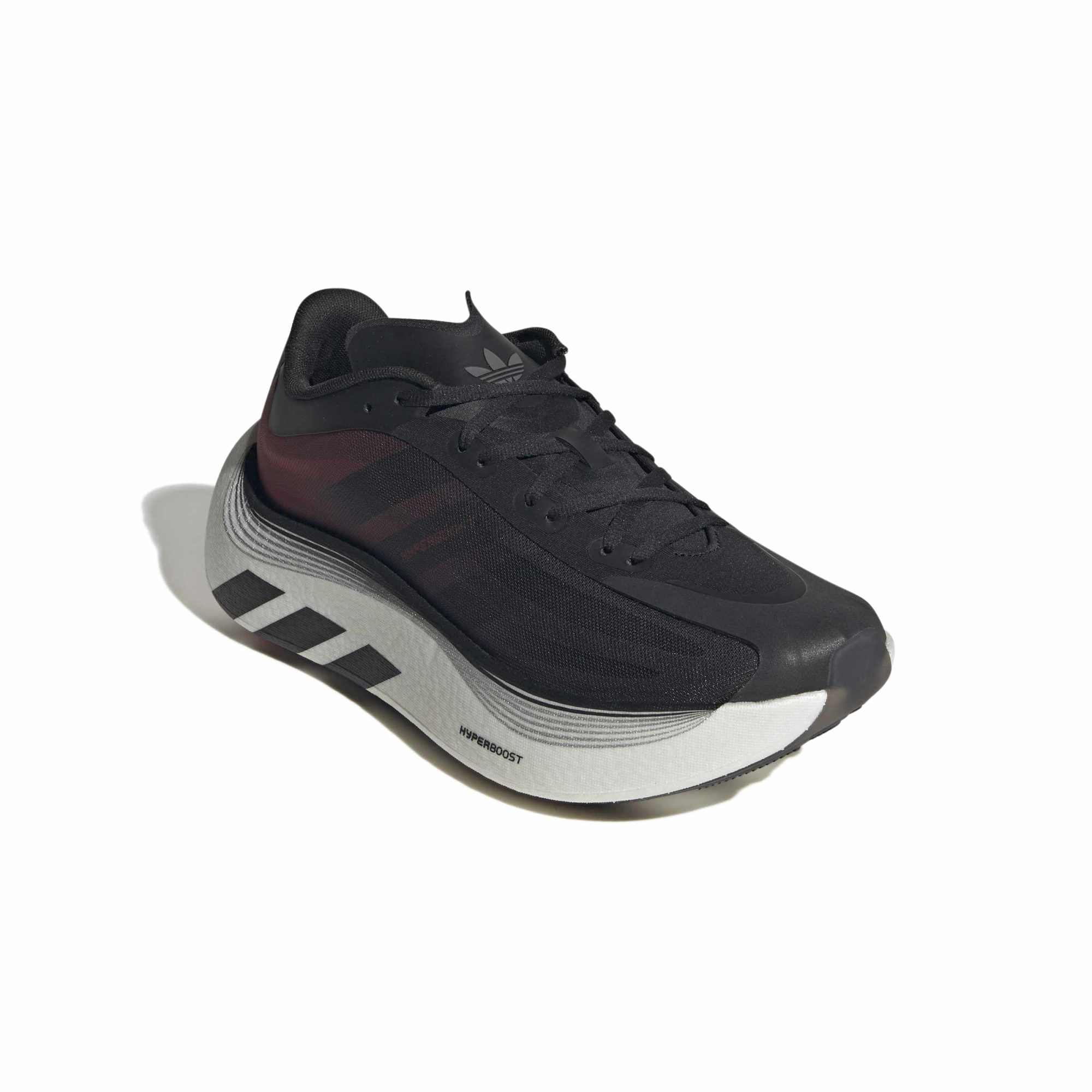 Core Black/ Solar Red/ White Sneakers on a white background