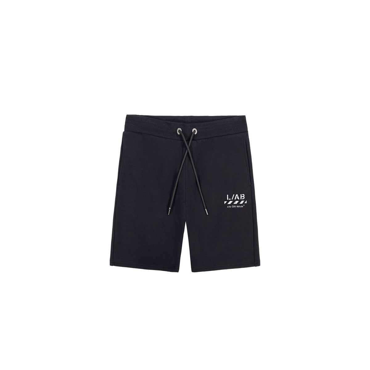 L/AB c/o Off-White™ Mens Diagonal Open Hem Jogger Shorts