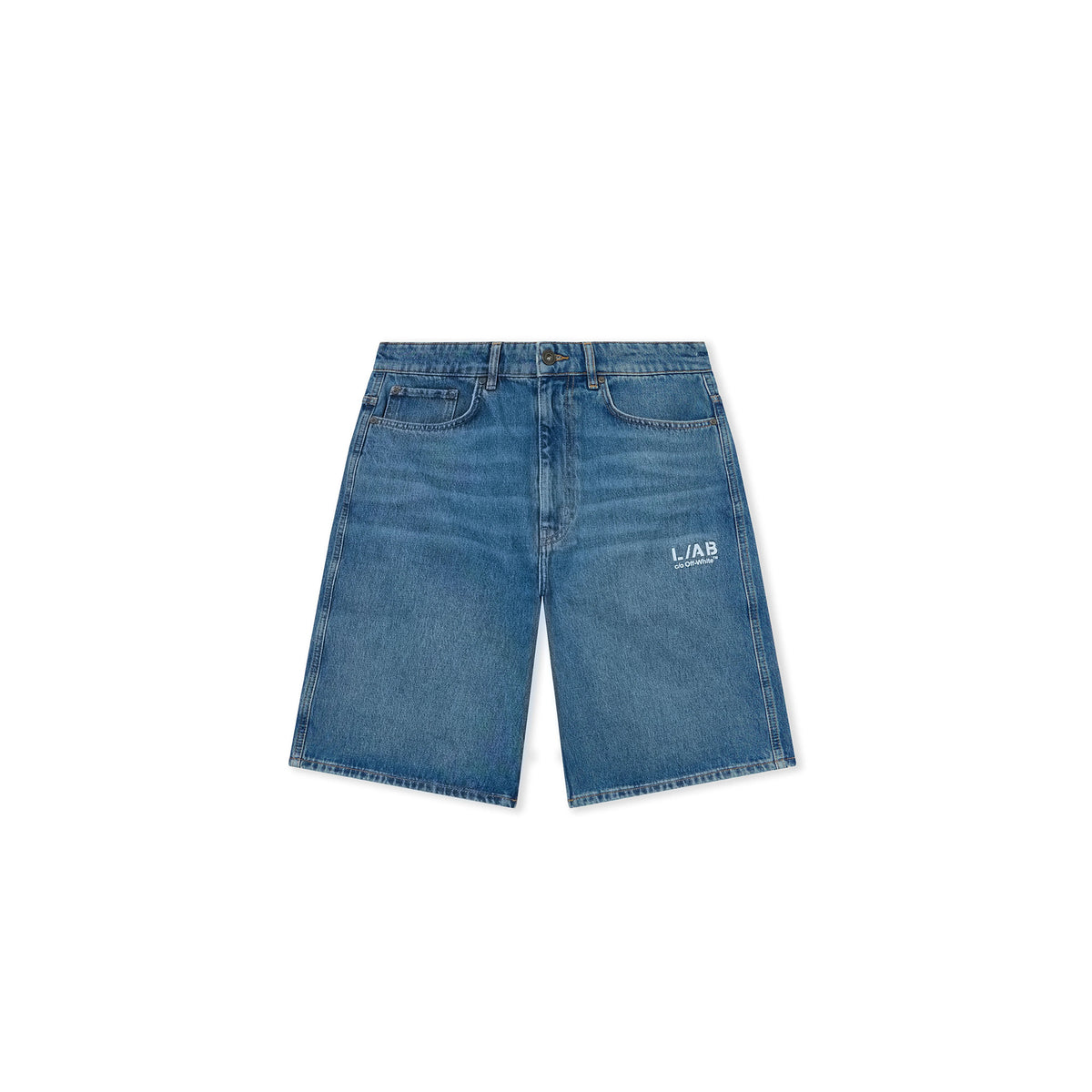 L/AB c/o Off-White™ Mens Diagonal Denim Shorts