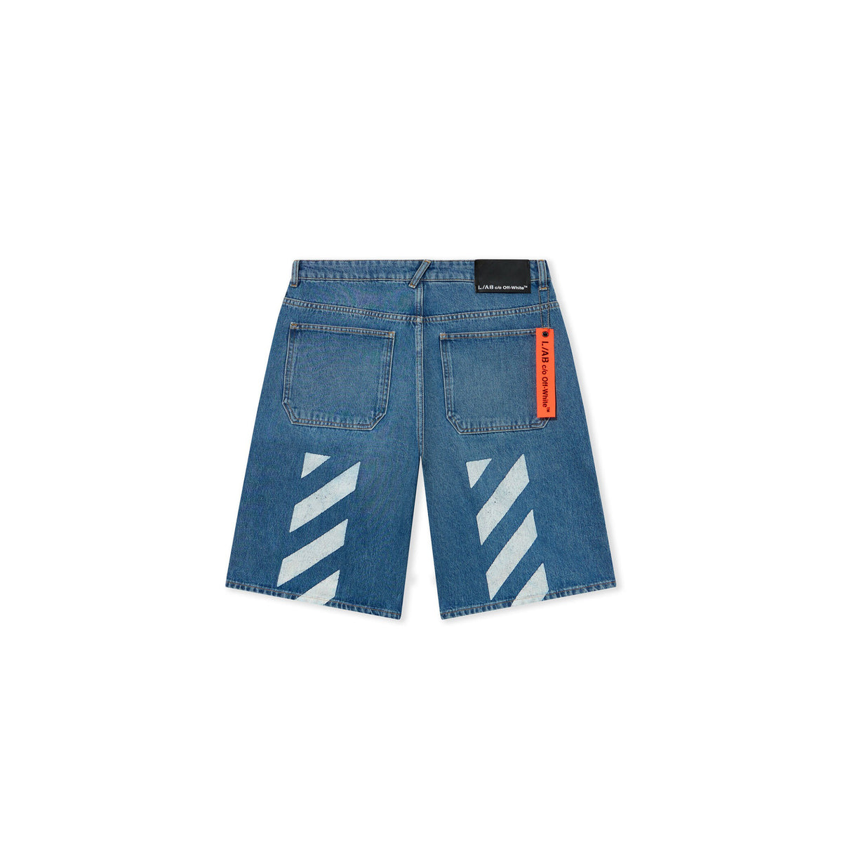 L/AB c/o Off-White™ Mens Diagonal Denim Shorts