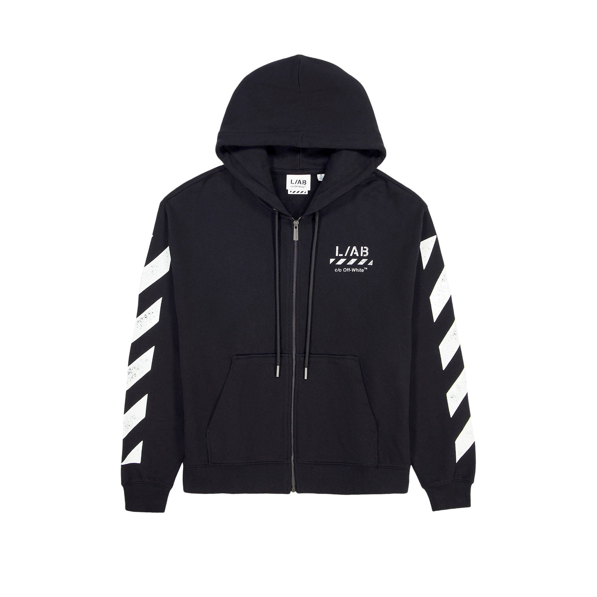 L/AB c/o Off-White™ Mens Diagonal Zip Hoodie