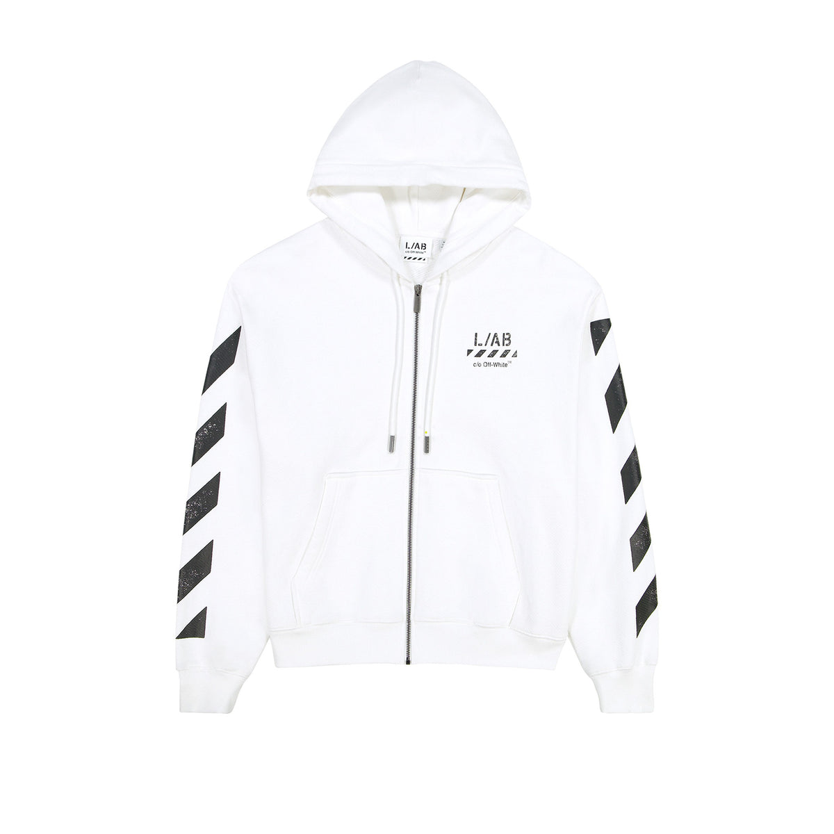 L/AB c/o Off-White™ Mens Diagonal Zip Hoodie