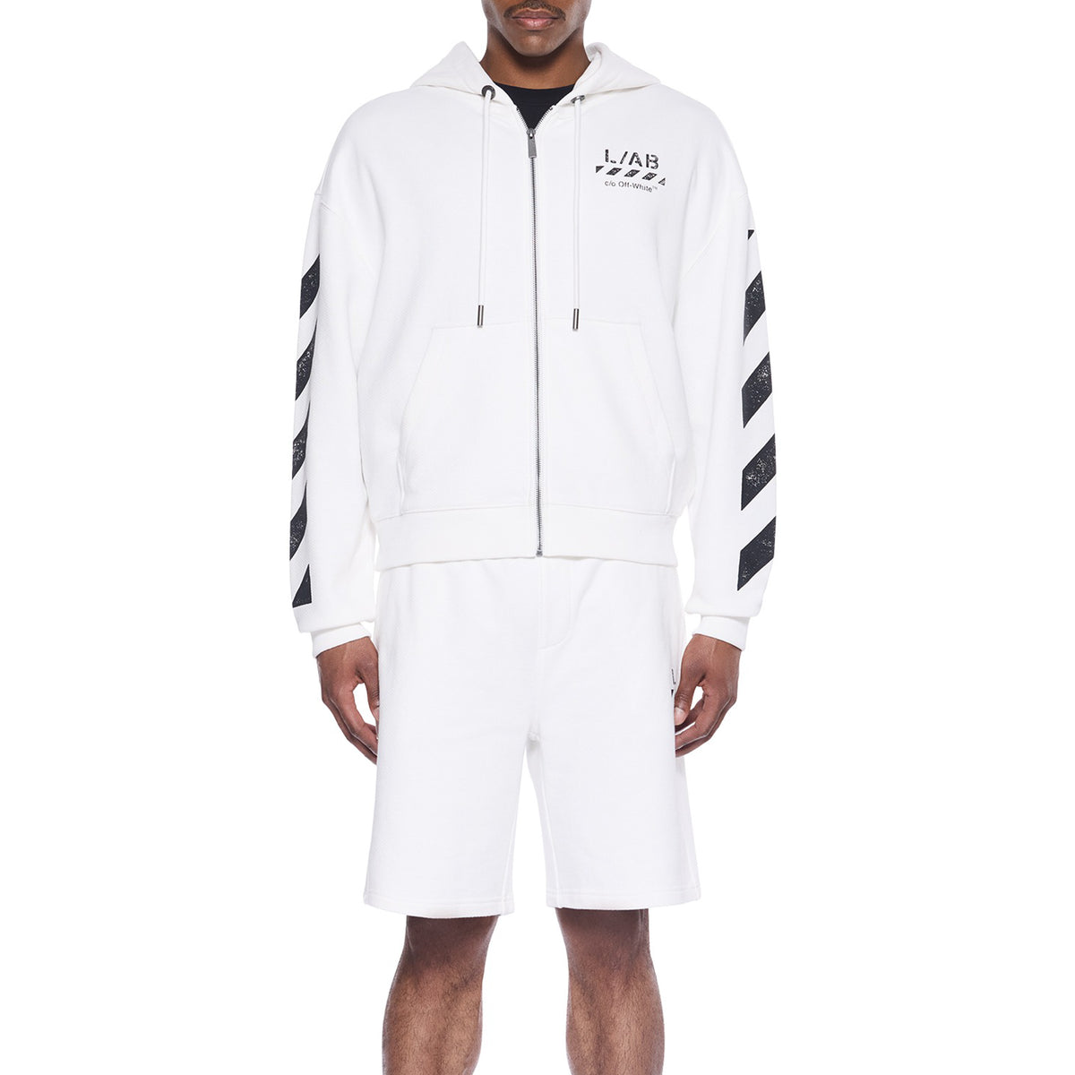 L/AB c/o Off-White™ Mens Diagonal Zip Hoodie