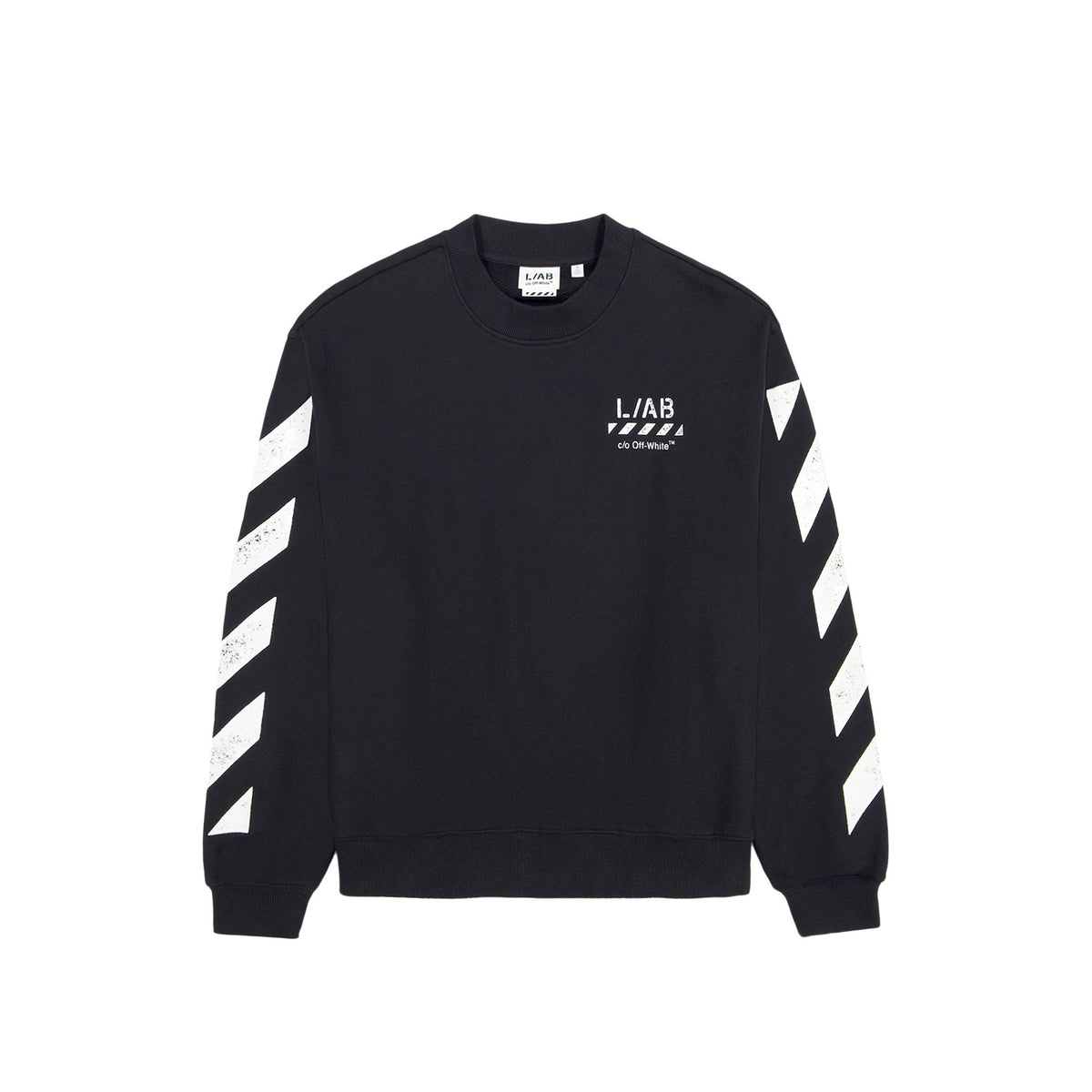 L/AB c/o Off-White™ Mens Diagonal Crewneck Sweatshirt