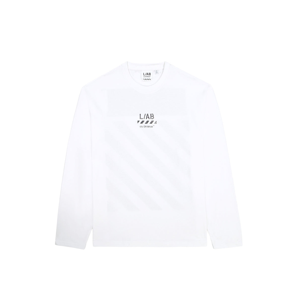 L/AB c/o Off-White™ Mens Diagonal Long-Sleeve Tee