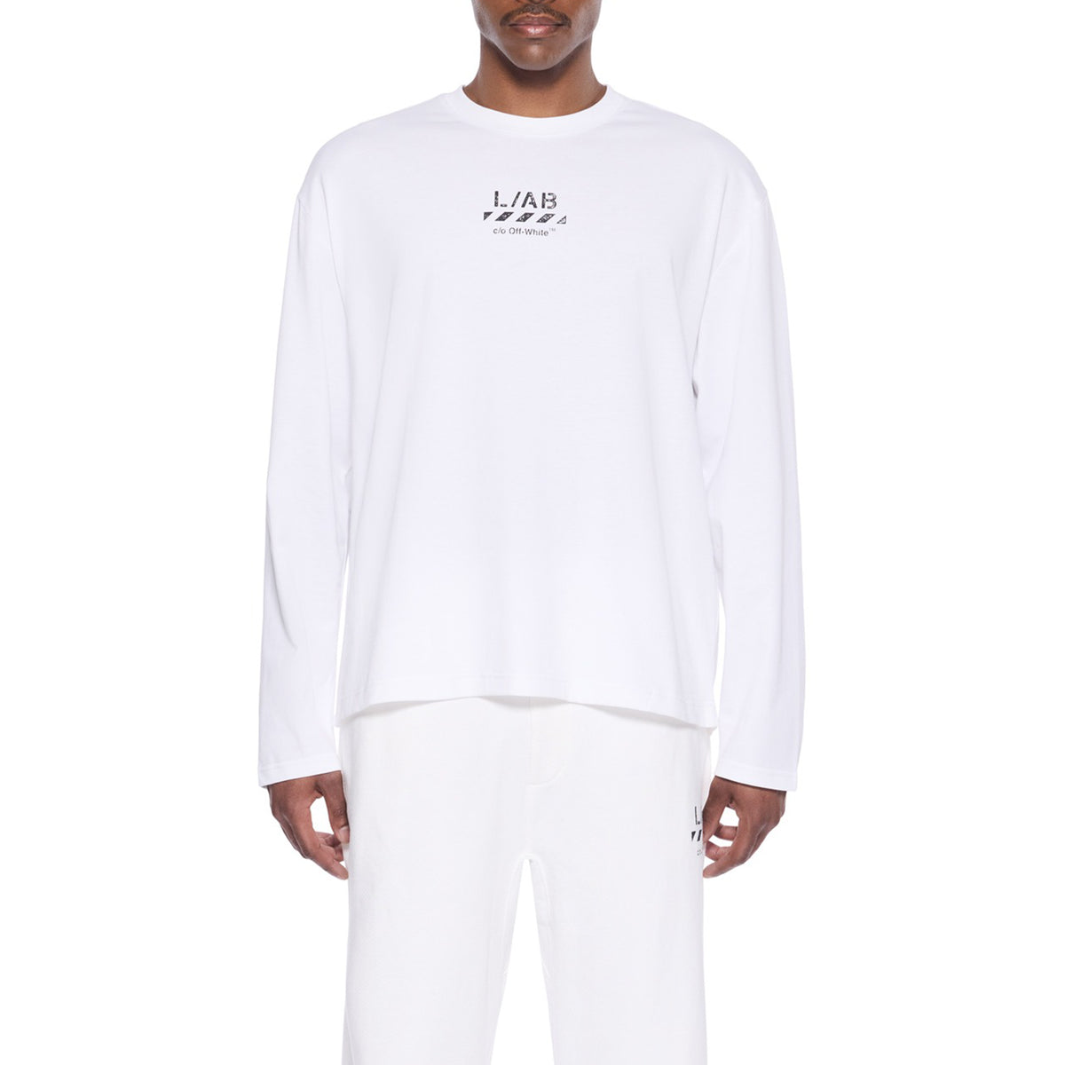 L/AB c/o Off-White™ Mens Diagonal Long-Sleeve Tee