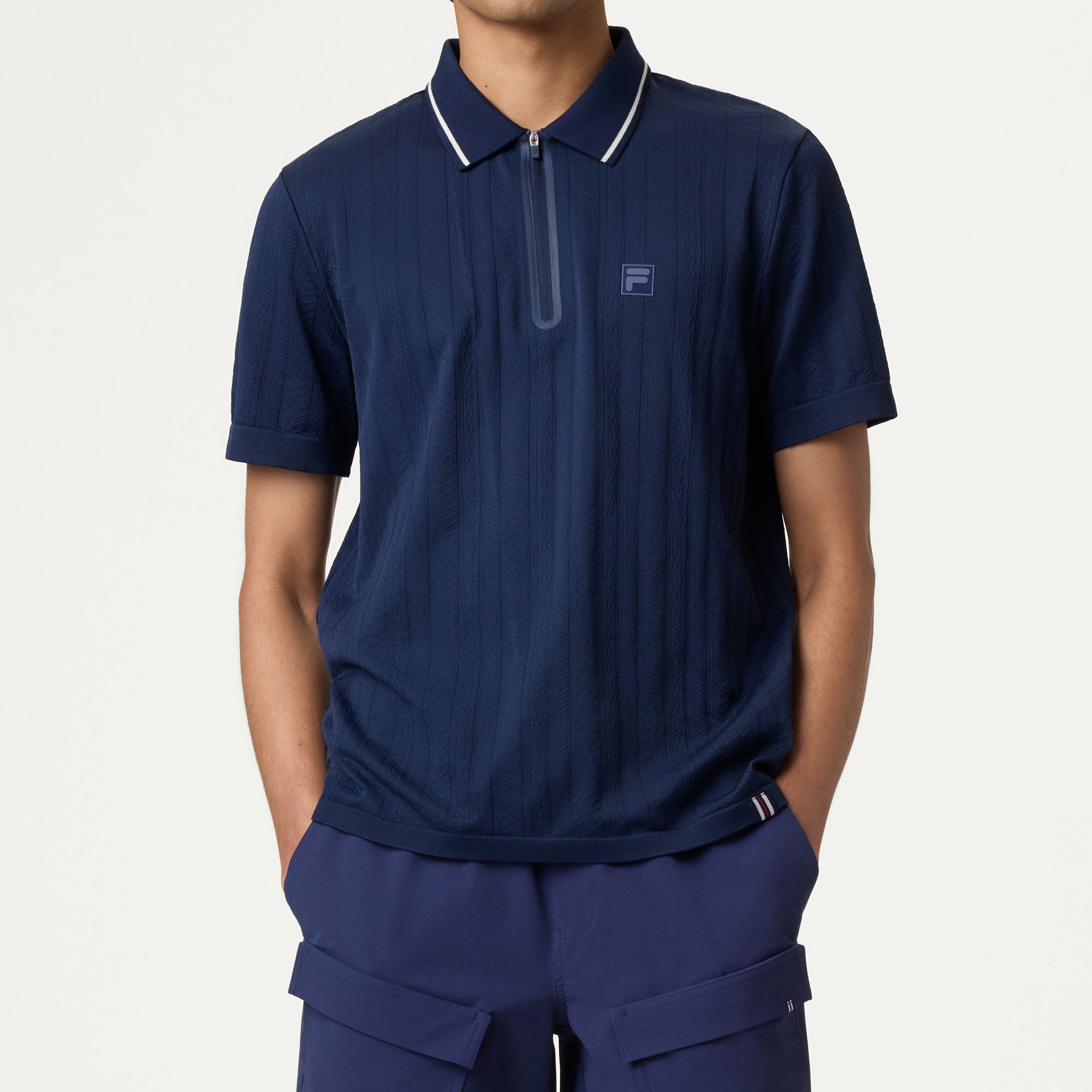 Fila Mens Challenger Cable Zip Polo Shirt