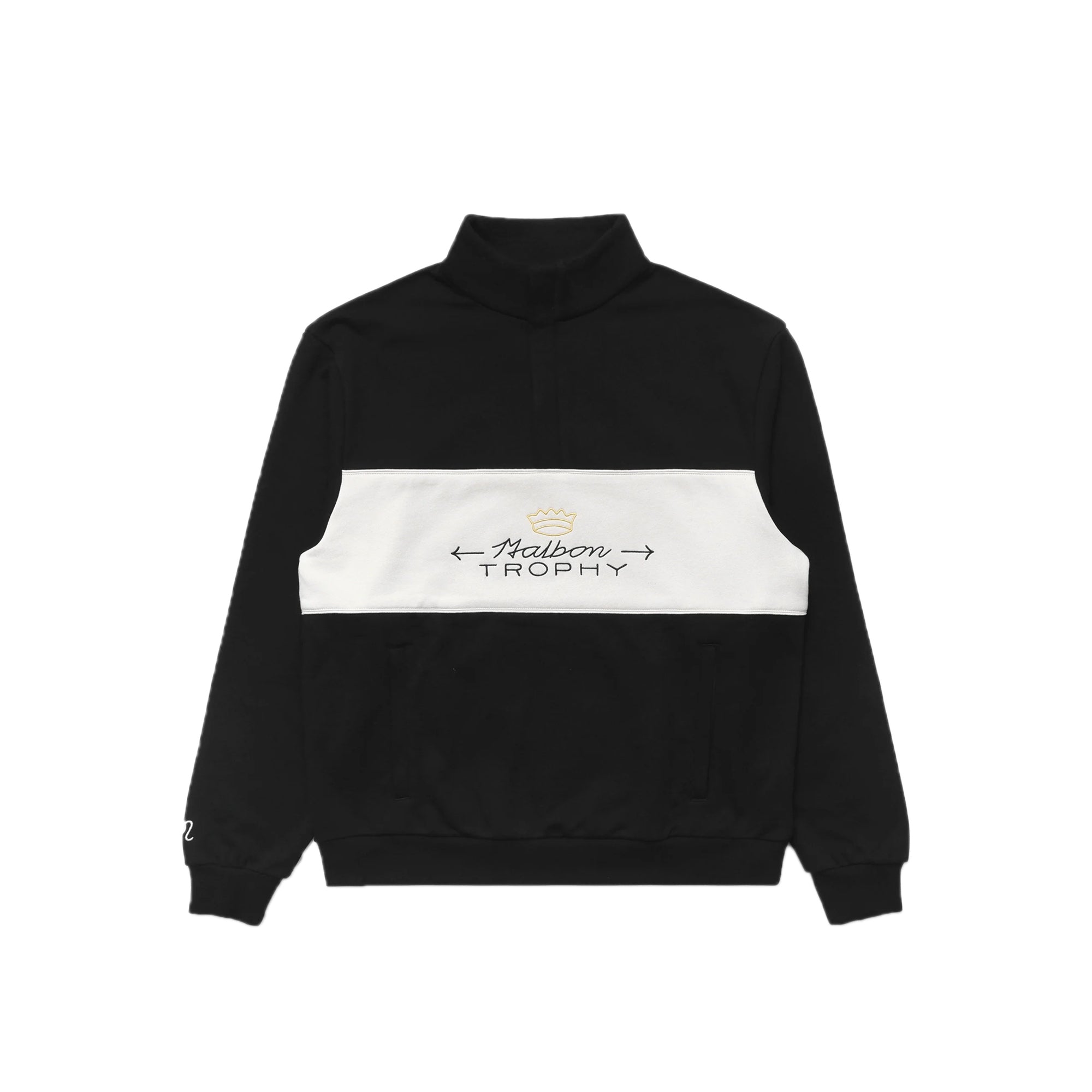 Malbon Golf Mens Trophy Quarter Zip Fleece Sweatshirt